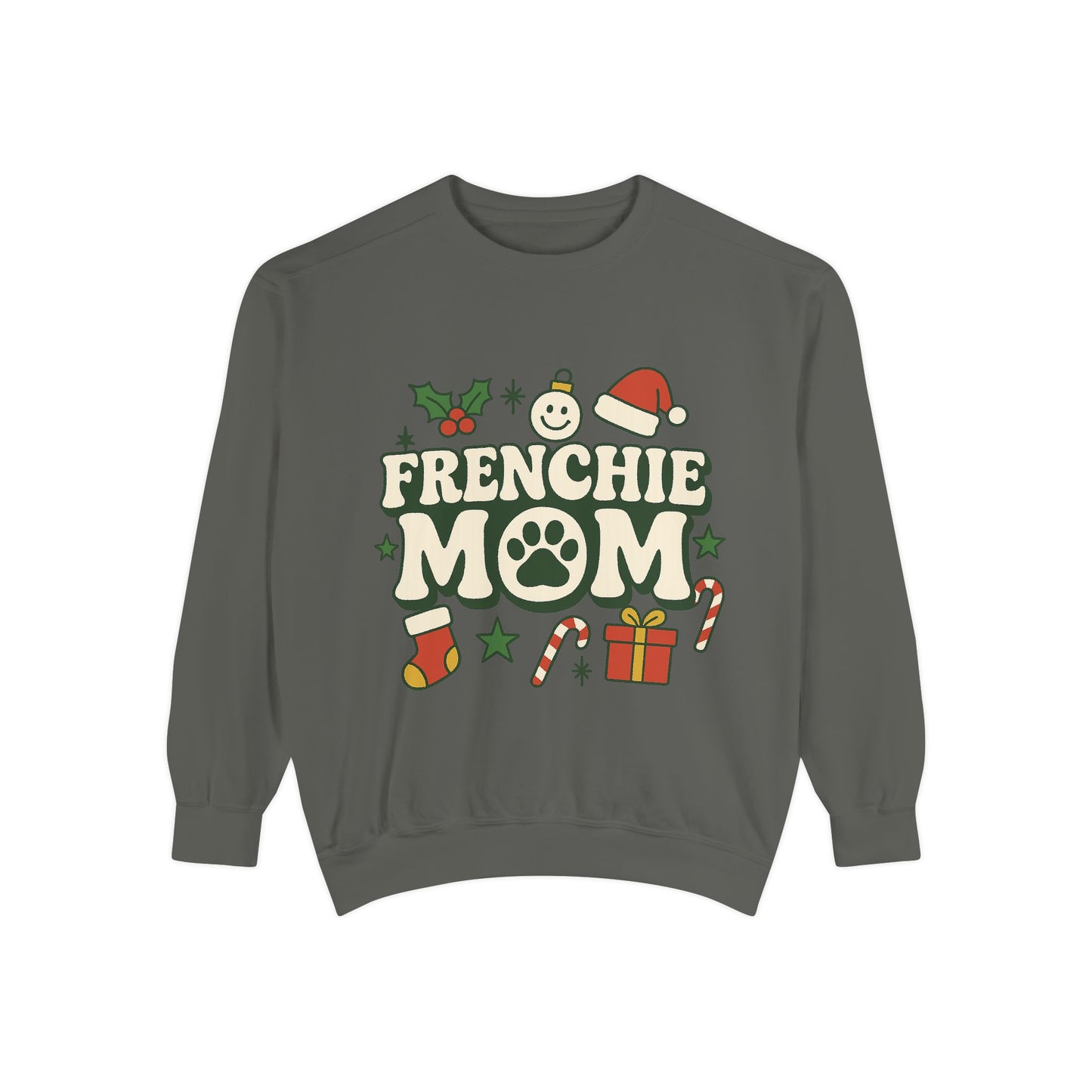 Frenchie Mom Christmas Sweatshirt | Holiday Dog Mom Pullover | Cute French Bulldog Crewneck | Festive Dog Lover Gift Sweater