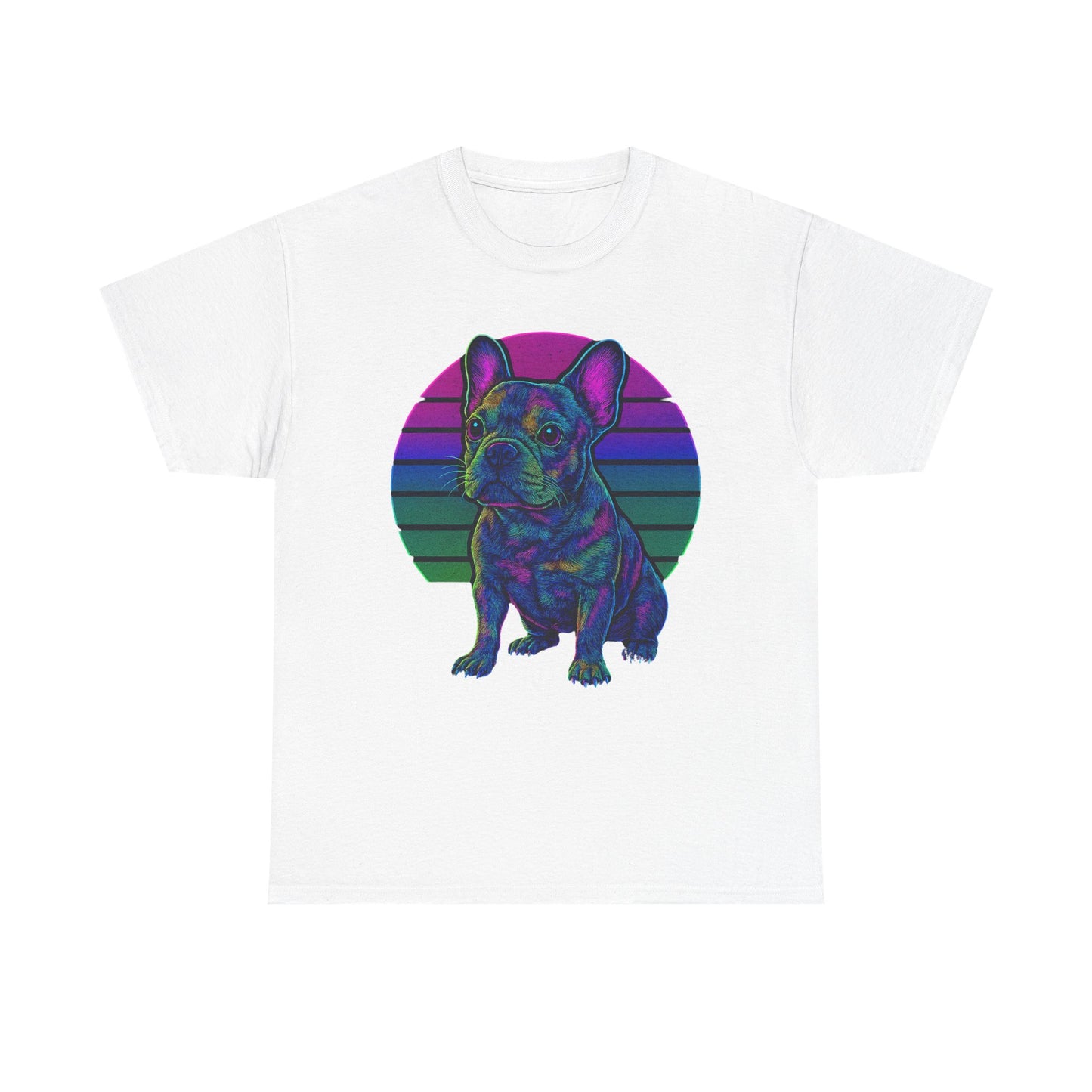 Neon French Bulldog T-Shirt | Retro 80s Frenchie Tee | Colorful Dog Lover Shirt | Electric Frenchie Gift for Men & Women