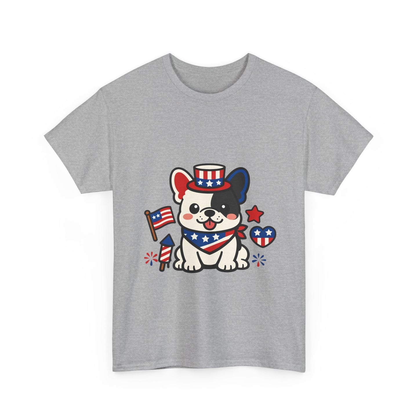 Cute Patriotic French Bulldog Shirt, Kawaii frenchie Fourth of July Tee, American Flag Puppy Shirt, USA Dog Lover Gift, Patriotic Frenchie