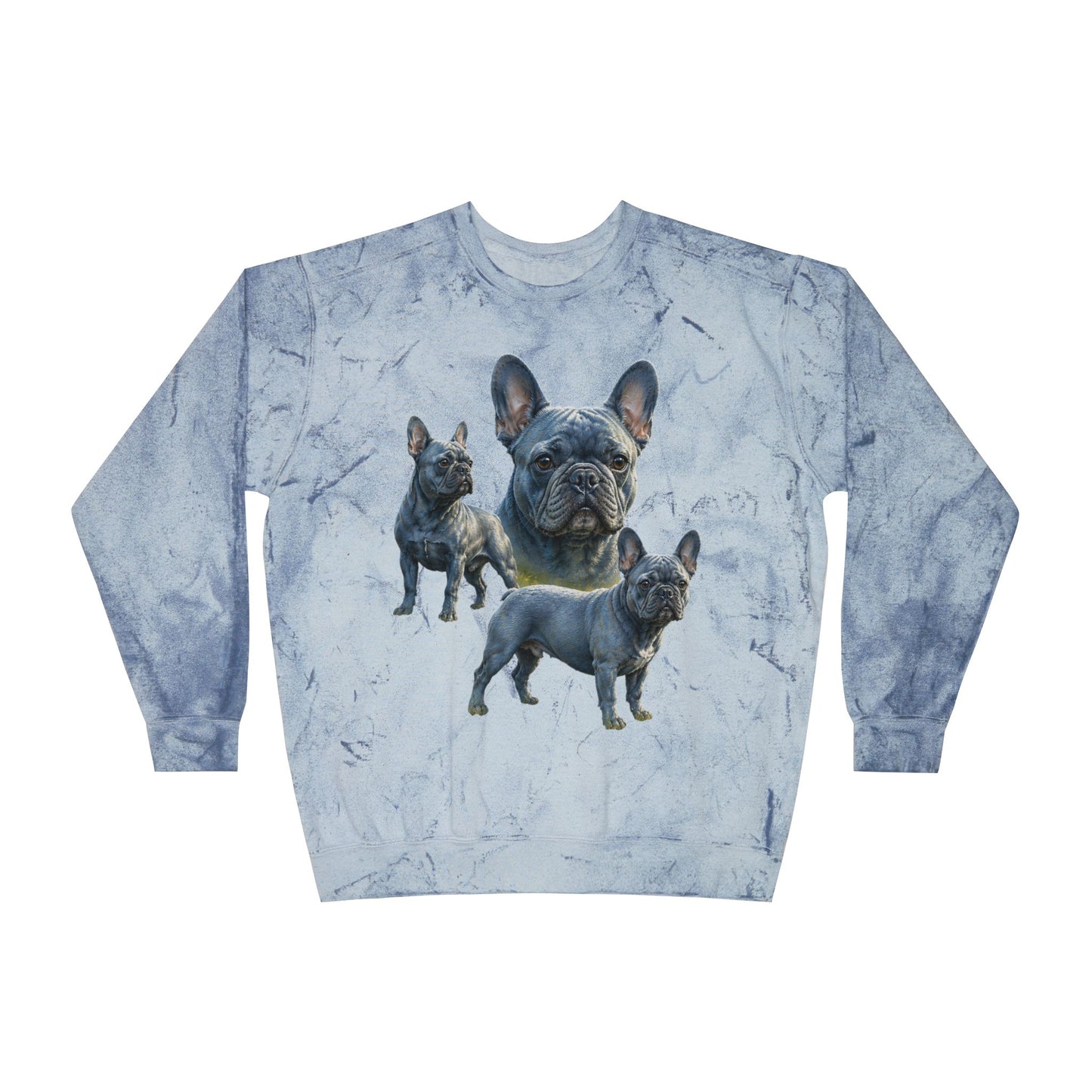 Blue French Bulldog Sweatshirt, Frenchie Crewneck, Realistic French Bulldog Sweatshirt, Dog Mom Gift, Blue Frenchie Graphic Sweatshirt, French Bulldog Lover