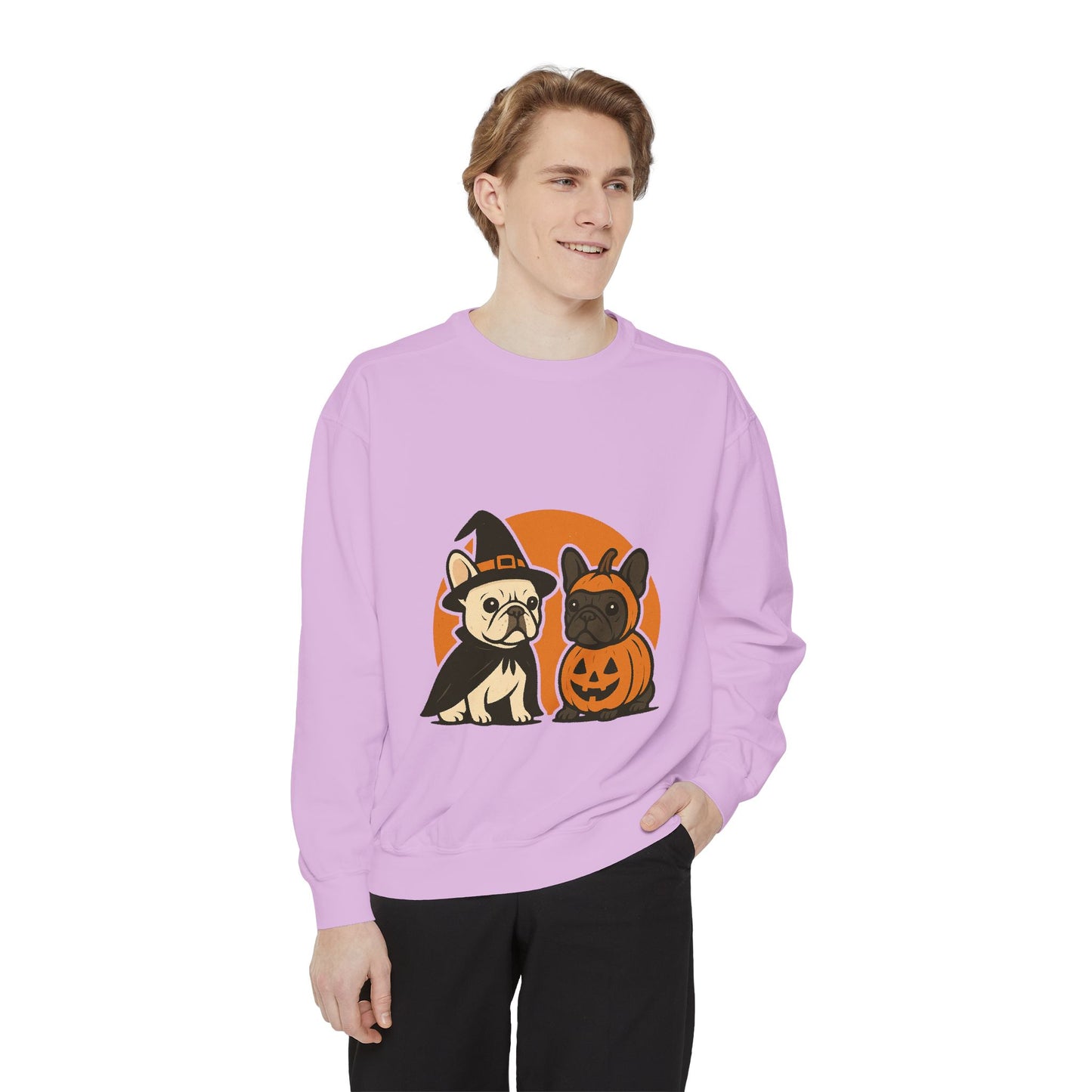 French Bulldog Halloween Sweatshirt | Spooky Frenchie Pullover | Witch Dog Lover Crewneck | Cute Pumpkin Fall Sweater
