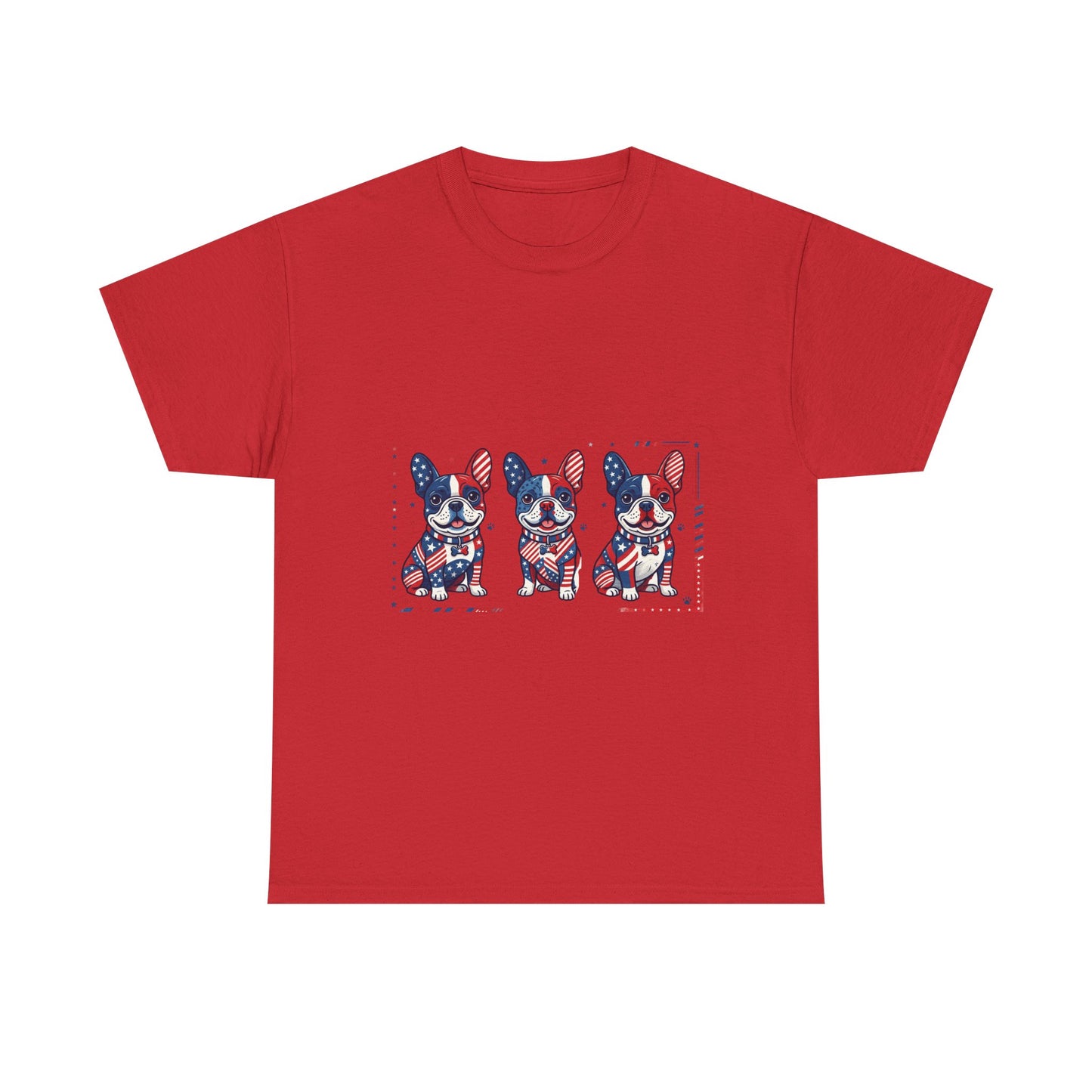 Patriotic French Bulldog Shirt, American Flag Frenchie Trio Tee, Fourth of July Dog Lover Shirt, USA French Bulldog Gift, Frenchie Mom Shirt