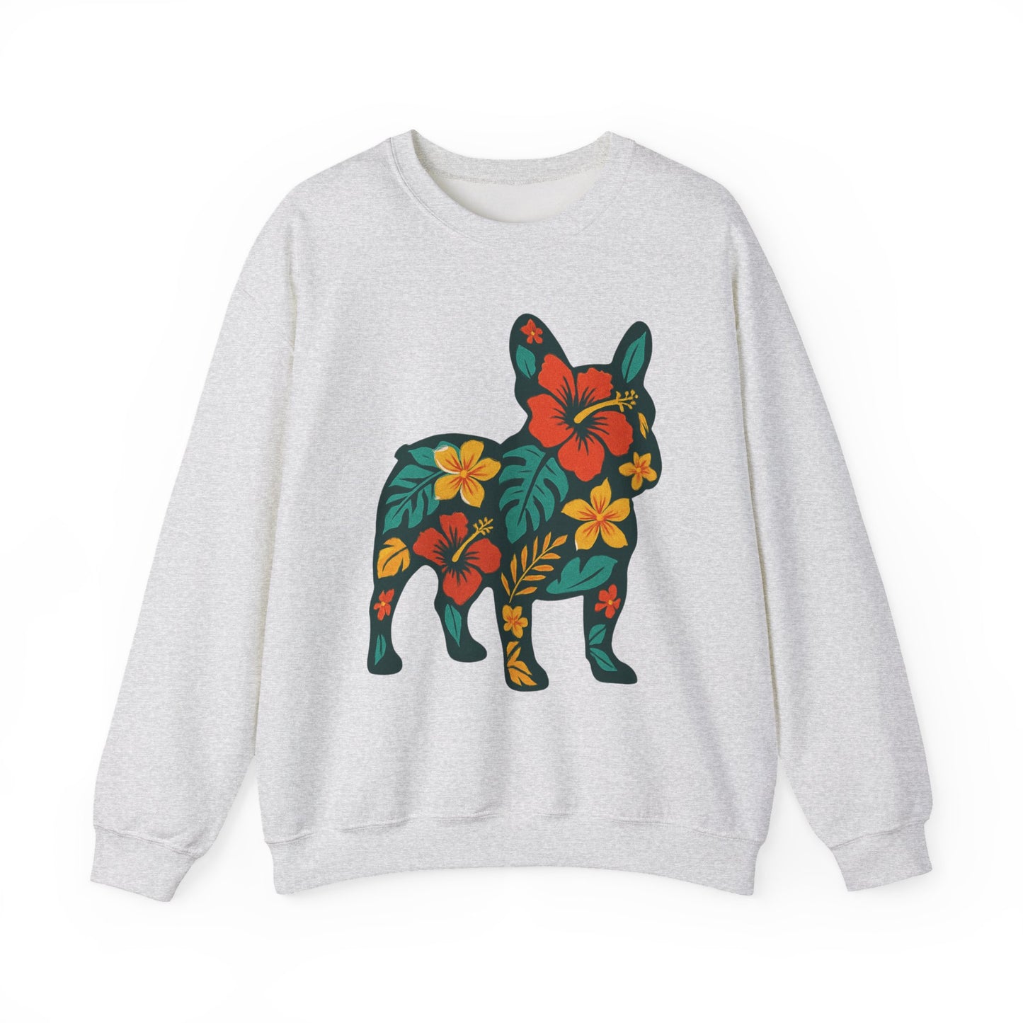 Hawaiian French Bulldog Sweatshirt | Tropical Floral Frenchie Sweater | Summer Dog Lover Gift | Cute Floral Frenchie Pullover