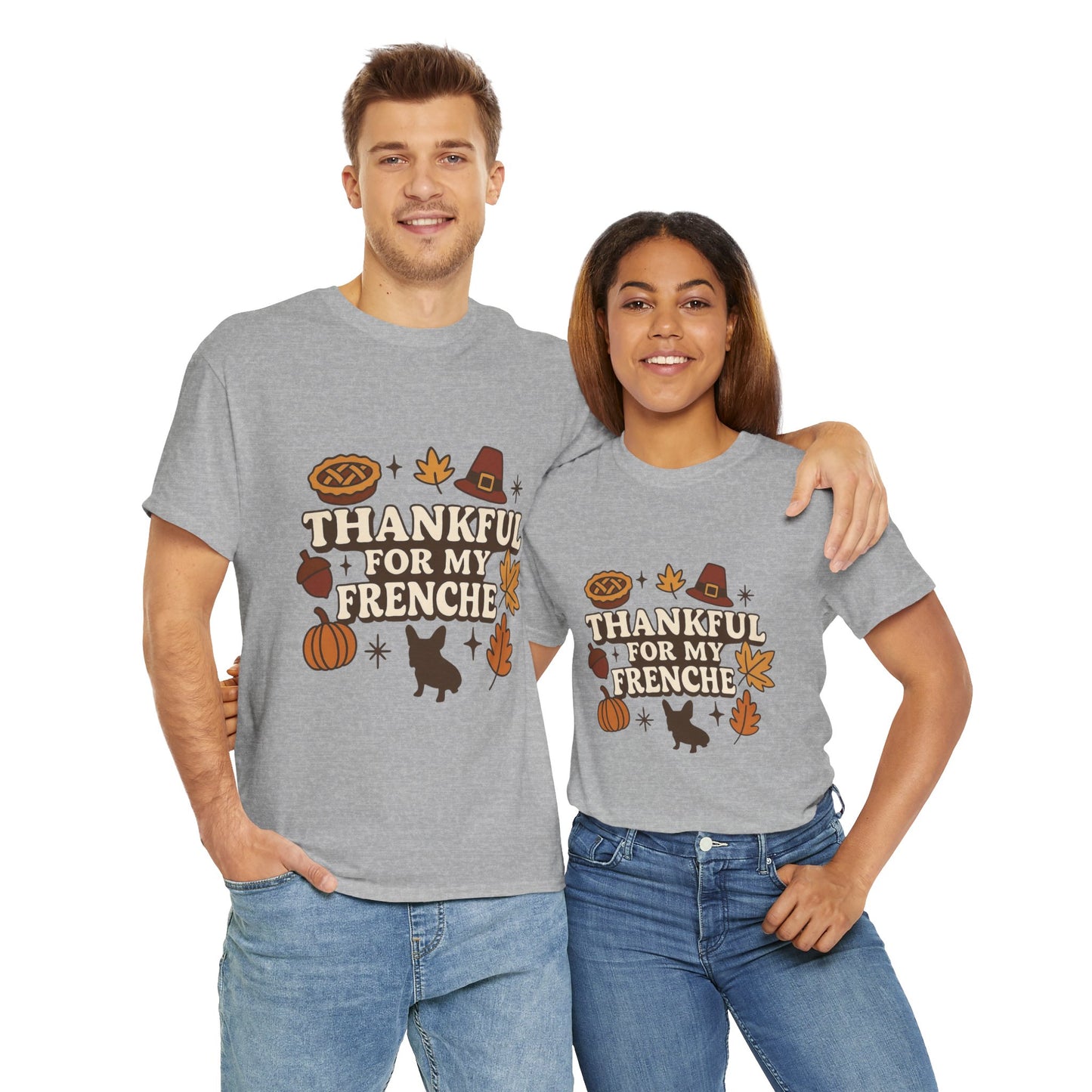 Thankful for My Frenchie Shirt – Thanksgiving French Bulldog Tee, Fall Dog Lover Gift, Autumn Pet Parent T-Shirt, Cute Pumpkin Pie Graphic