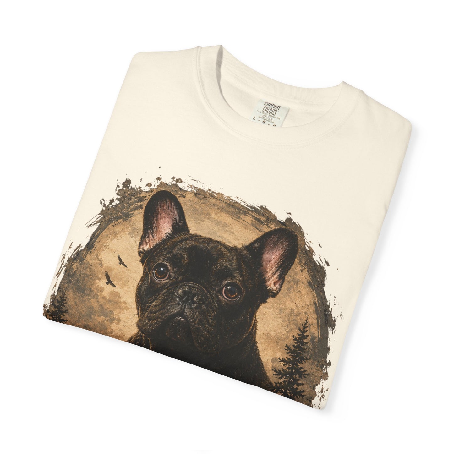 Black French Bulldog Shirt, Vintage Frenchie Nature Tee, Rustic French Bulldog Shirt, Dog Lover Gift, Frenchie Mountain Landscape Tee, Outdoors Dog Shirt, French Bulldog Art