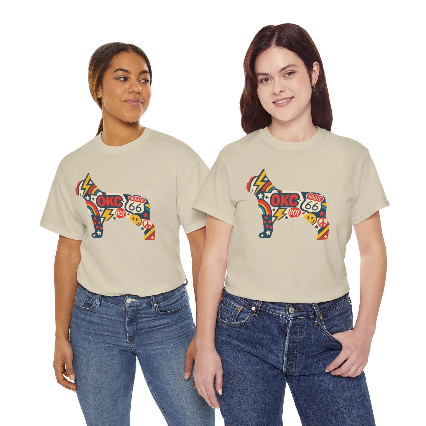 Oklahoma Route 66 French Bulldog T-Shirt | Retro OKC Frenchie Tee | Vintage Route 66 Dog Lover Shirt | Oklahoma Pride Gift for Frenchie Fans