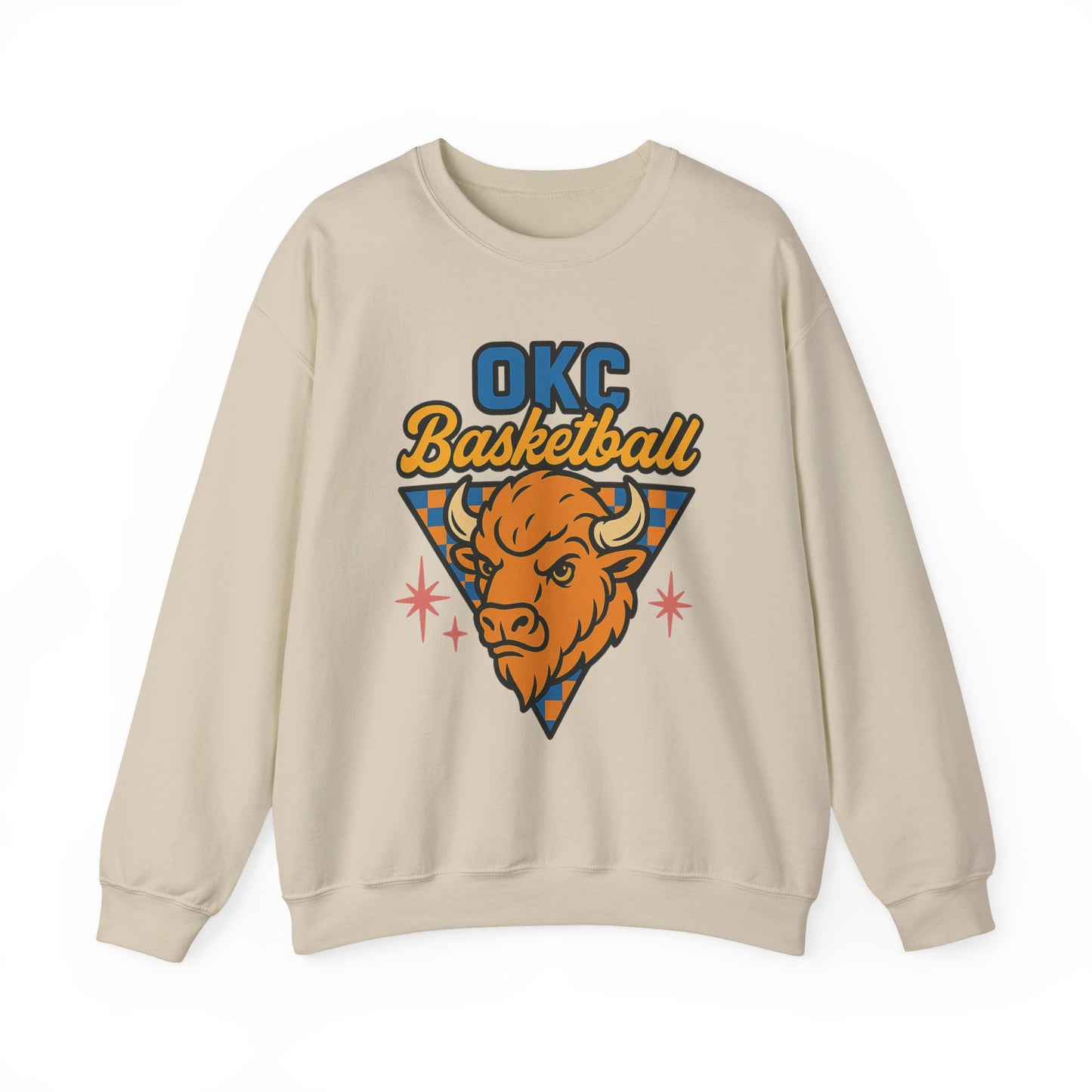 OKC Basketball Sweatshirt | Oklahoma City Retro Sports Crewneck | Bison Graphic Sweatshirt | Cozy Game Day Hoodie Alternative | OKC Fan Gift