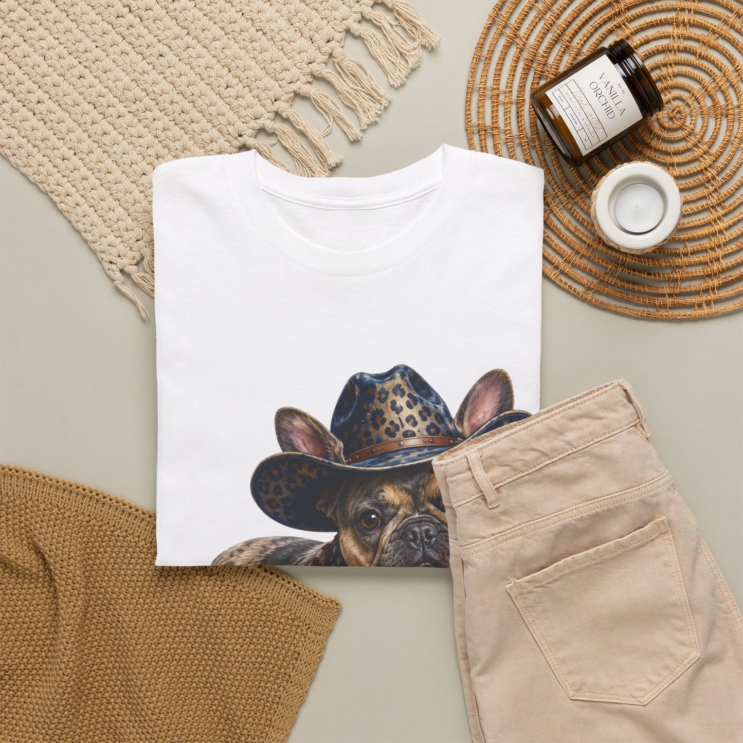 Patriotic Merle French Bulldog Shirt, Cowboy Frenchie Tee, American Flag Bandana Dog Shirt, Fourth of July French Bulldog Gift
