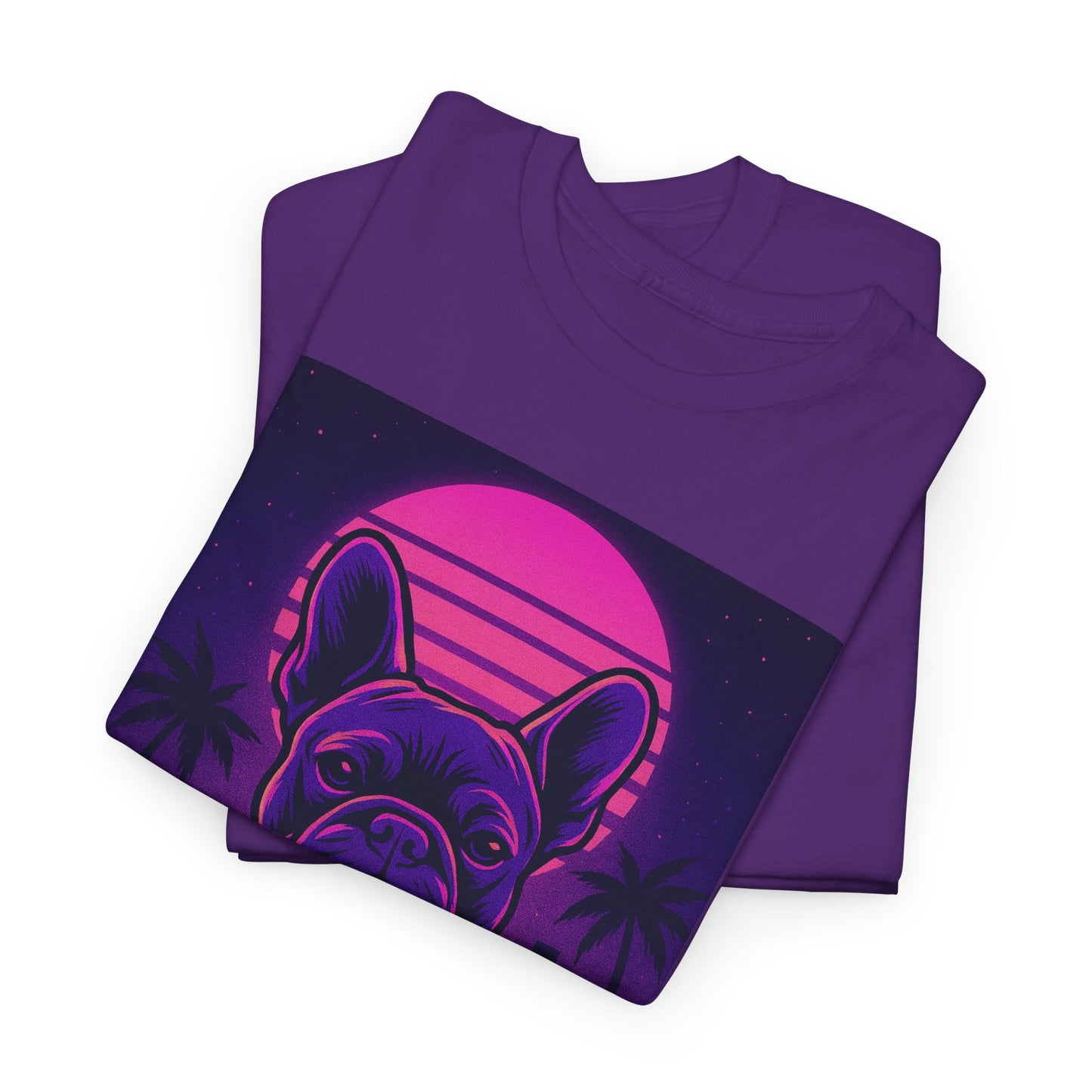 Vaporwave French Bulldog T-Shirt | Retro Neon Dog Tee | 80s Aesthetic Frenchie Shirt | Synthwave Graphic Tee | Cool Gift for Pet Lovers