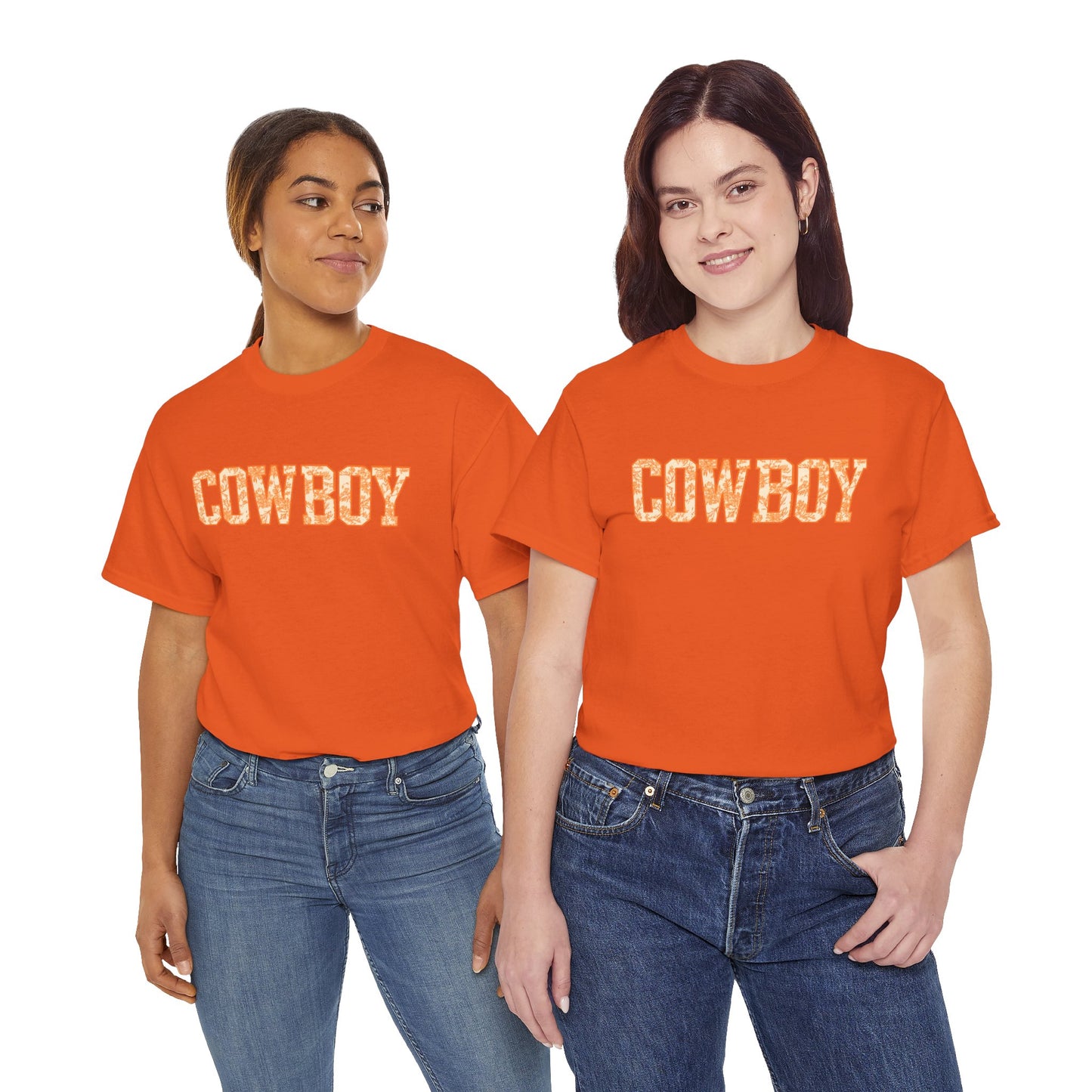 Cowboy Shirt | Western Graphic Tee | Orange Cowboy Typography Shirt | Oklahoma Football Tee | Country Style Cowboy Fan Gift