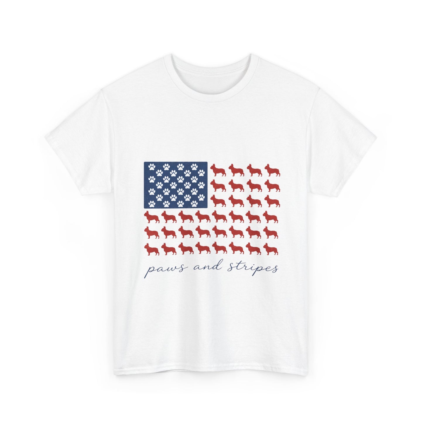 Paws and Stripes Shirt, Patriotic French Bulldog Tee, Frenchie American Flag Shirt, 4th of July Dog Lover Gift, USA Frenchie Tee