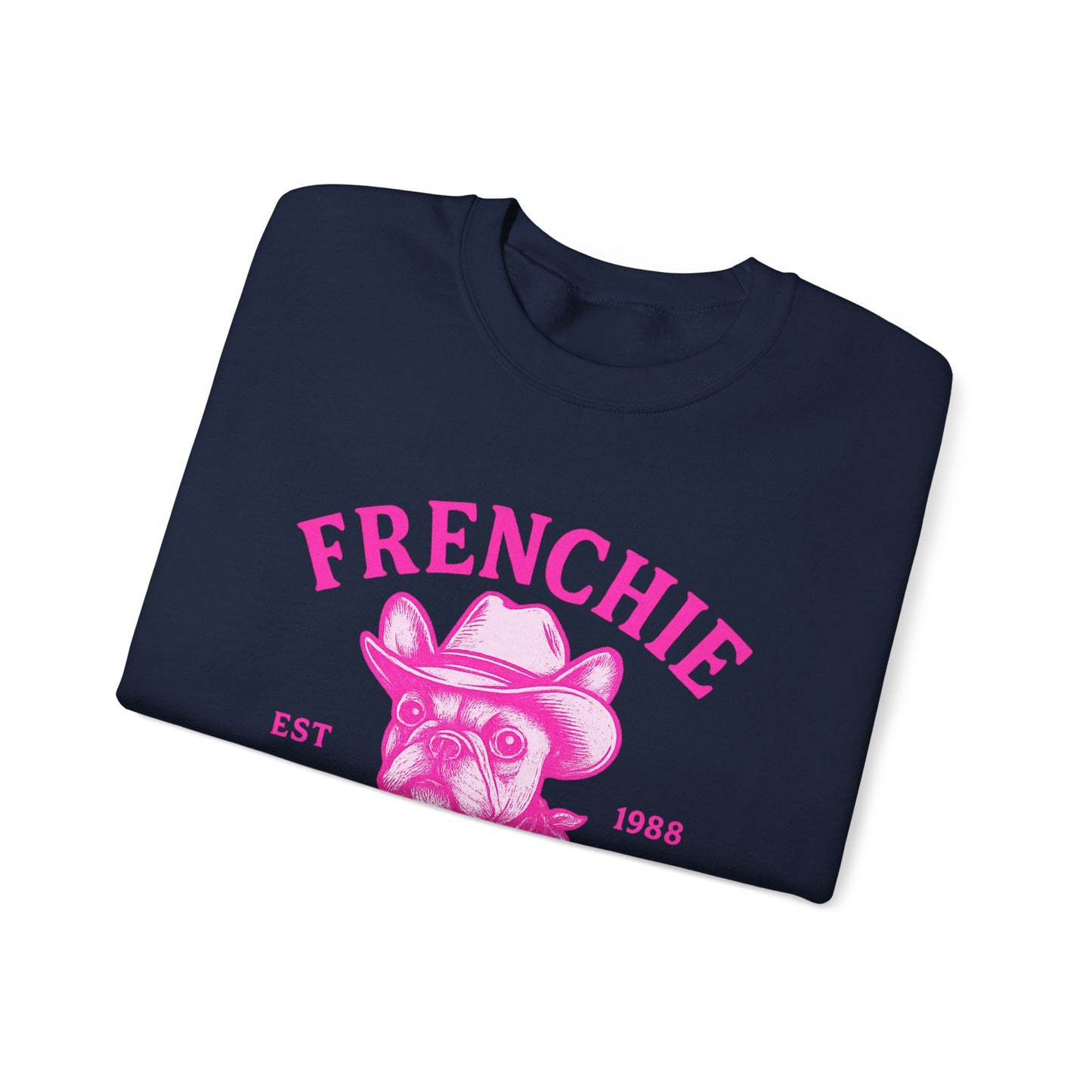French Bulldog Cowboy Club Pullover | Vintage Western Frenchie Sweatshirt | Cute Dog Lover Gift | Unisex Frenchie Cowboy Sweater