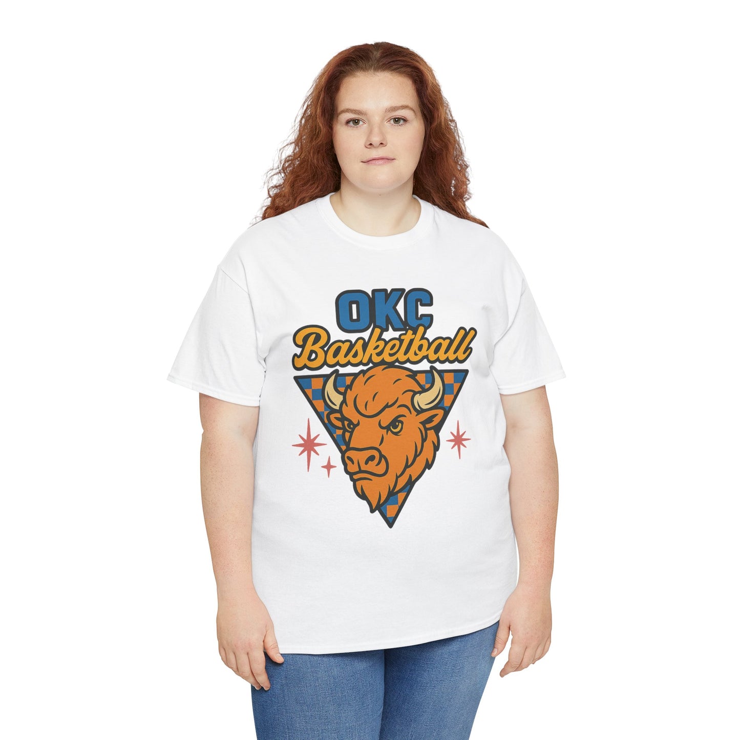 OKC Basketball Bison T-Shirt | Oklahoma City Retro Basketball Tee | Thunder Style Shirt | OKC Fan Gift | Vintage Sports Graphic
