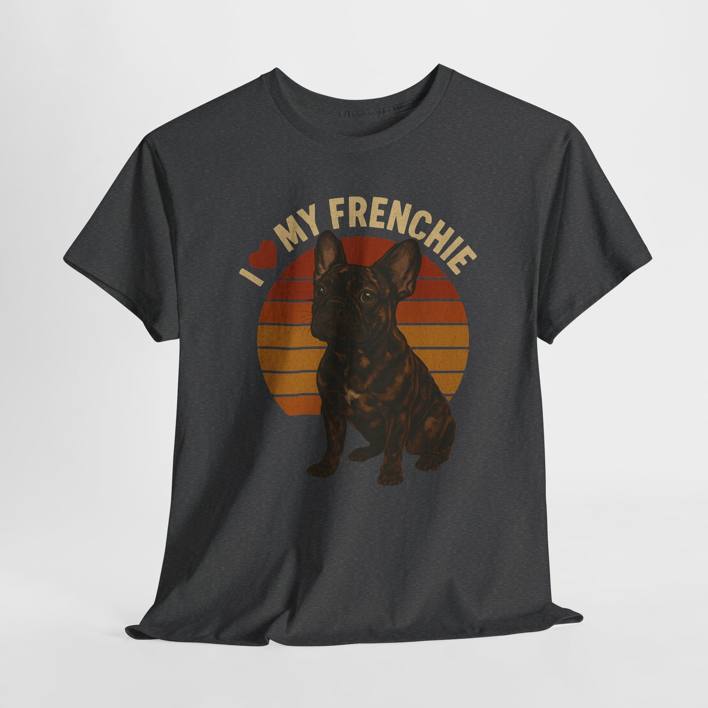 I Love My Frenchie T-Shirt | Merle French Bulldog Retro Tee | Vintage Dog Lover Shirt | Frenchie Mom & Dad Gift