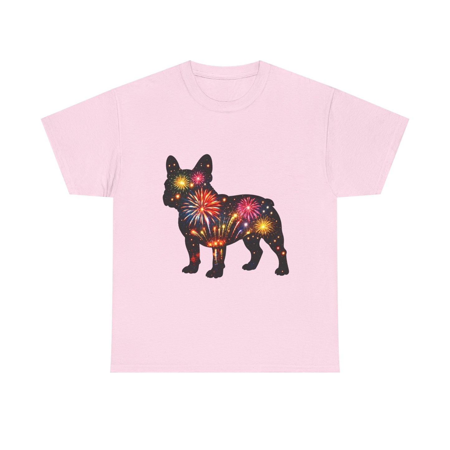 Patriotic French Bulldog Shirt, Fireworks Frenchie Tee, Fourth of July Dog Lover Shirt, Independence Day French Bulldog Gift, USA Dog Tee