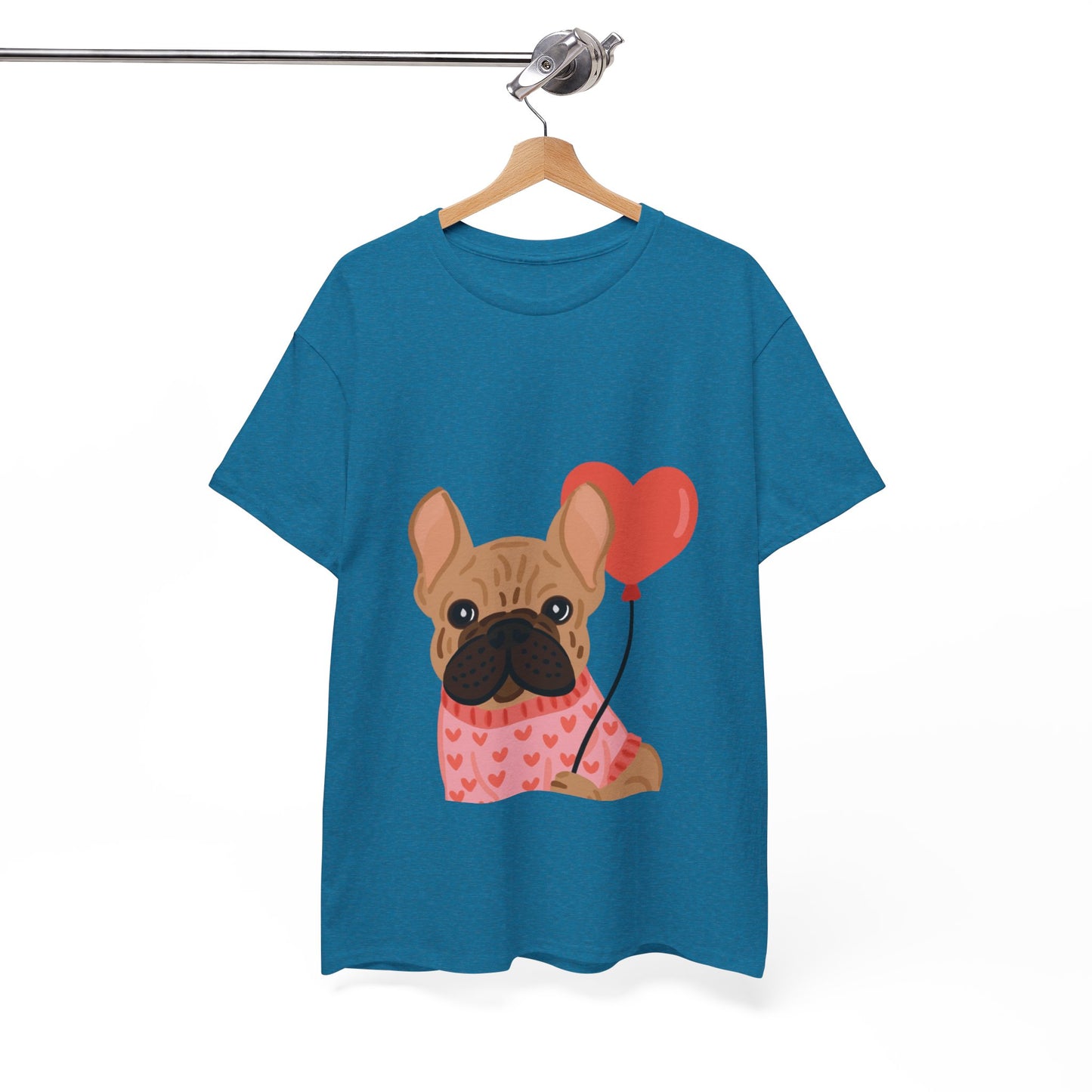 Valentine French Bulldog Shirt, Cute Frenchie Heart Balloon Tee, French Bulldog Valentine Gift, Dog Mom Valentine’s Shirt, Frenchie Love Tee