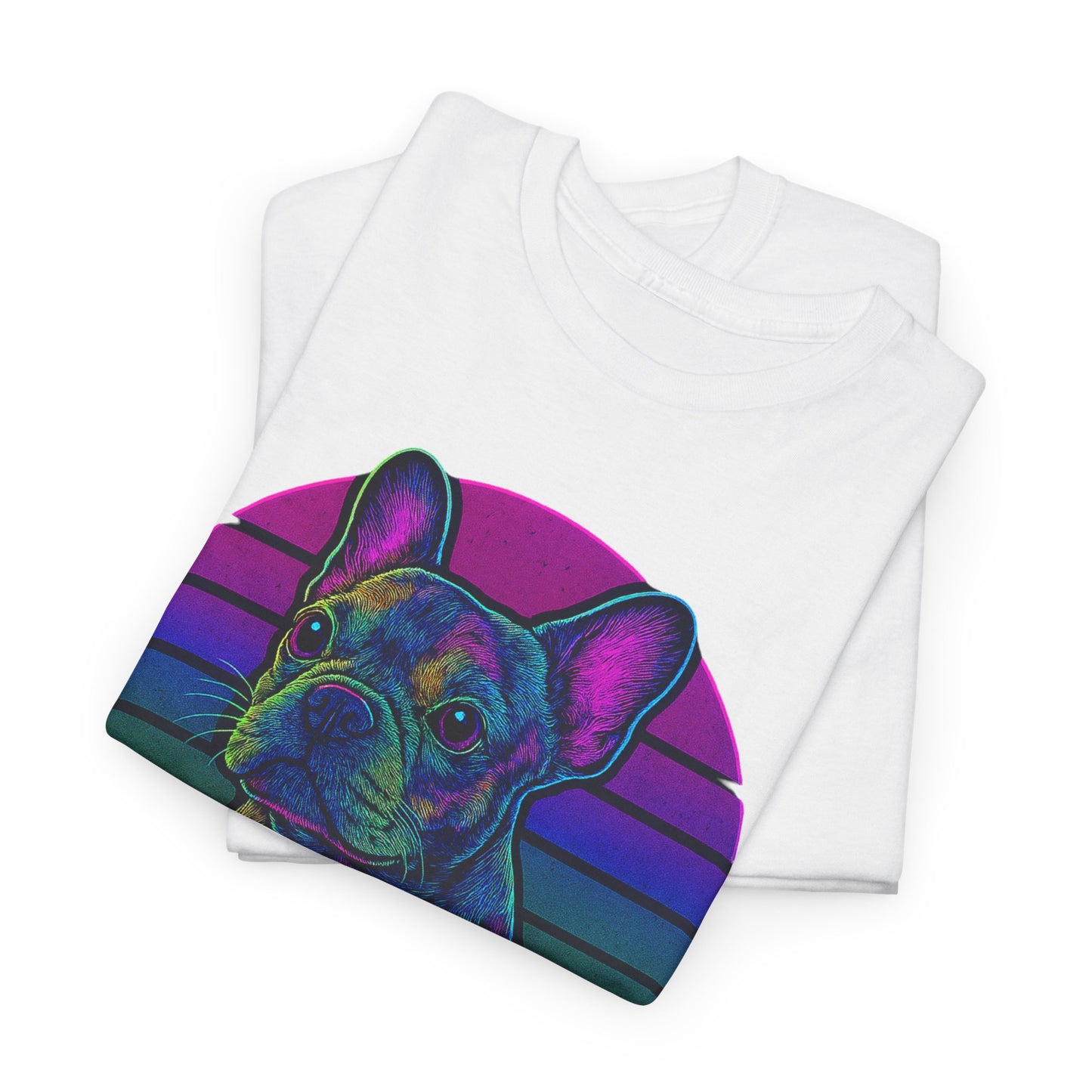 Neon French Bulldog T-Shirt | Retro 80s Frenchie Tee | Colorful Dog Lover Shirt | Electric Frenchie Gift for Men & Women