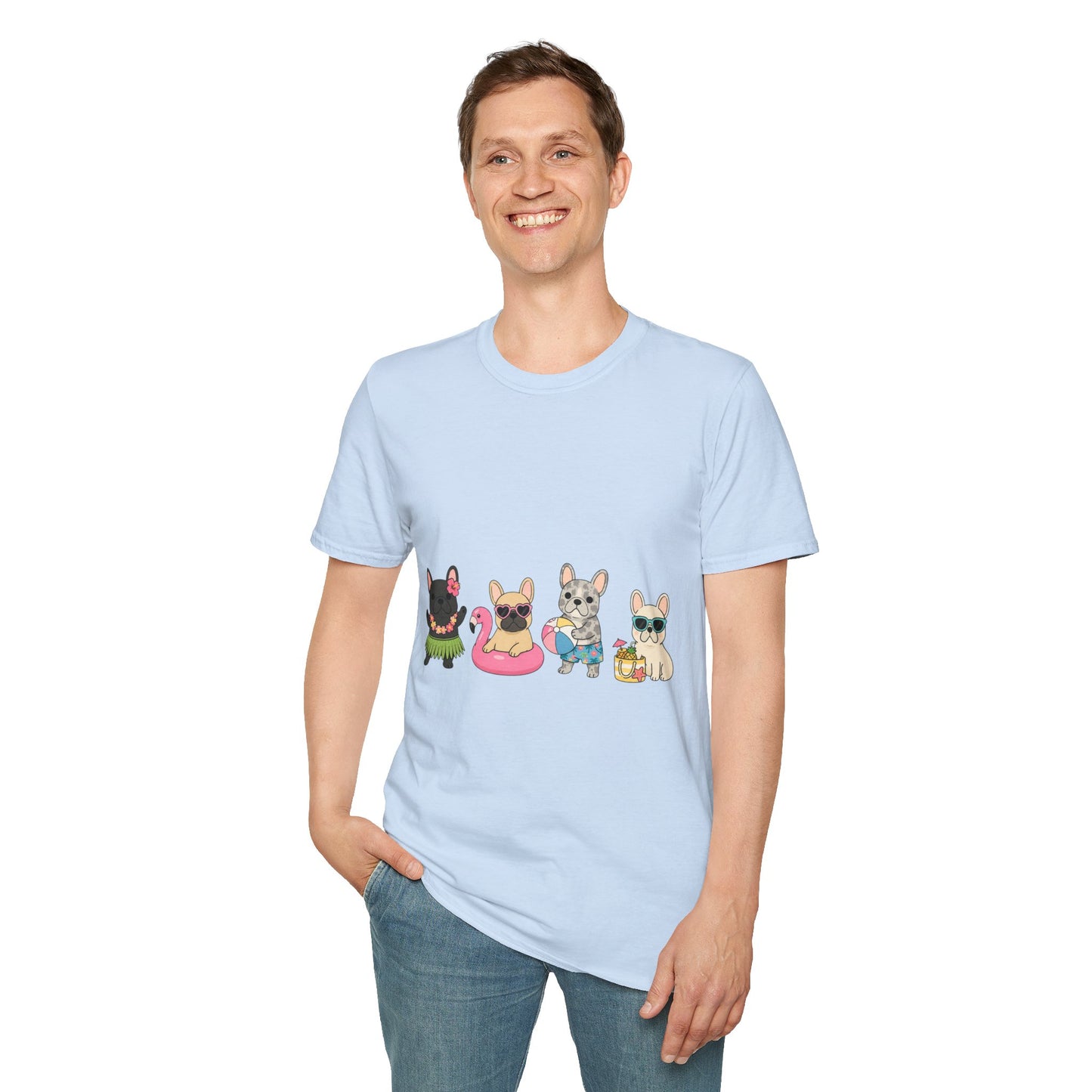Summer French Bulldog Shirt, Beach Frenchie Tee, Cute Frenchie Summer Shirt, Vacation Dog Mom Shirt, Tropical French Bulldog Graphic Tee