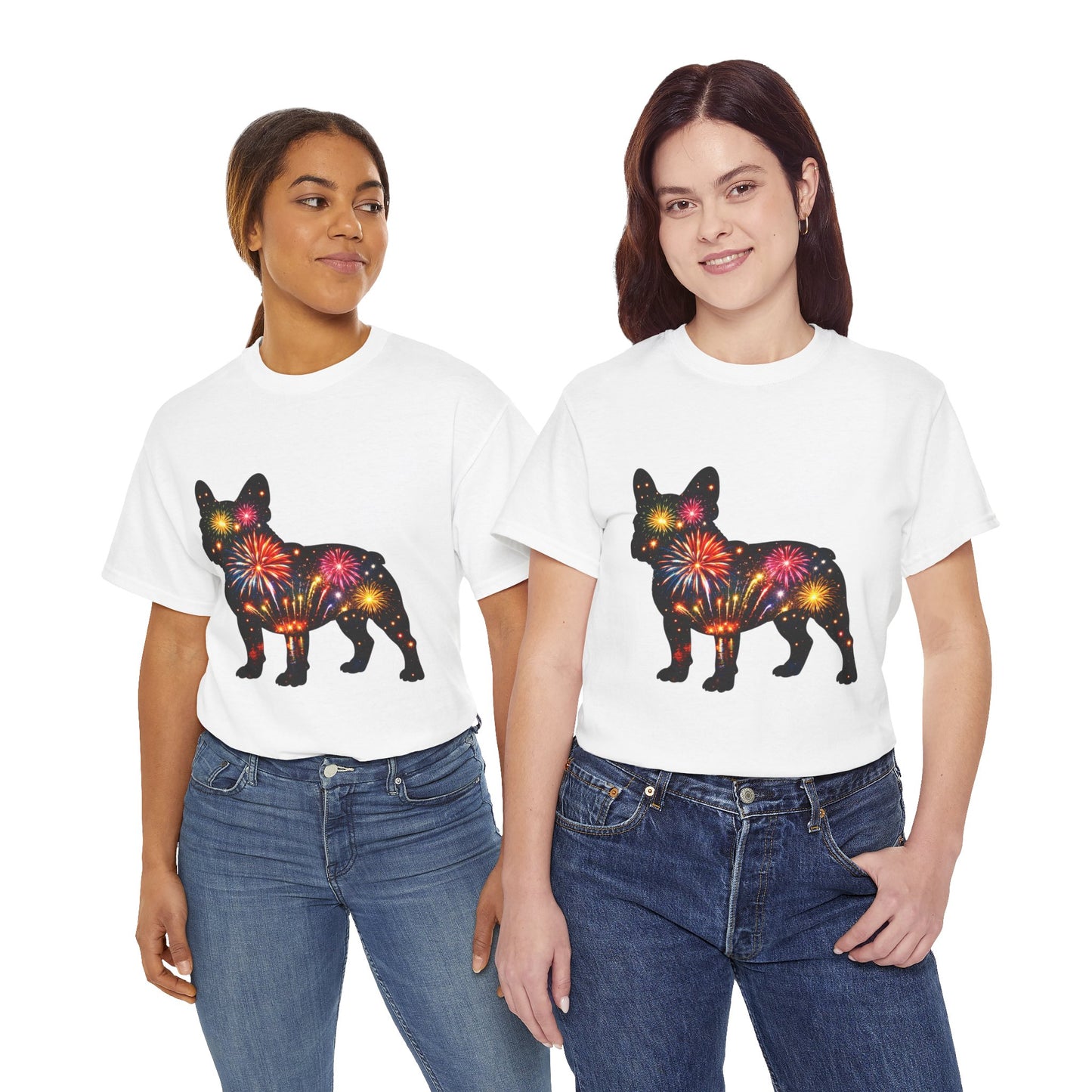 Patriotic French Bulldog Shirt, Fireworks Frenchie Tee, Fourth of July Dog Lover Shirt, Independence Day French Bulldog Gift, USA Dog Tee