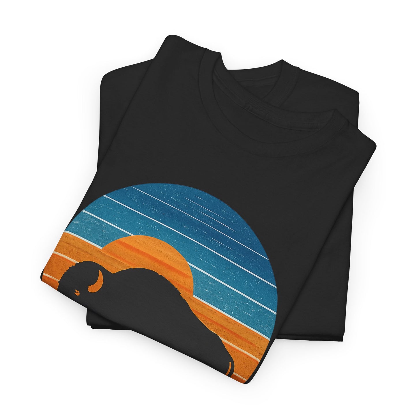 Oklahoma Bison Sunset Shirt | Retro Buffalo Tee | OKC Basketball Colors T-Shirt