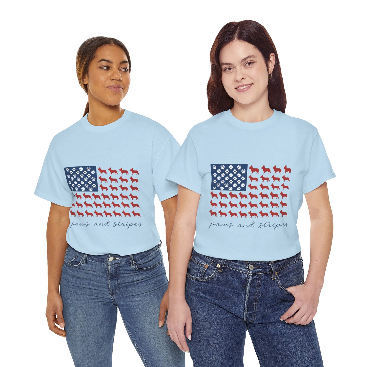 Paws and Stripes Shirt, Patriotic French Bulldog Tee, Frenchie American Flag Shirt, 4th of July Dog Lover Gift, USA Frenchie Tee