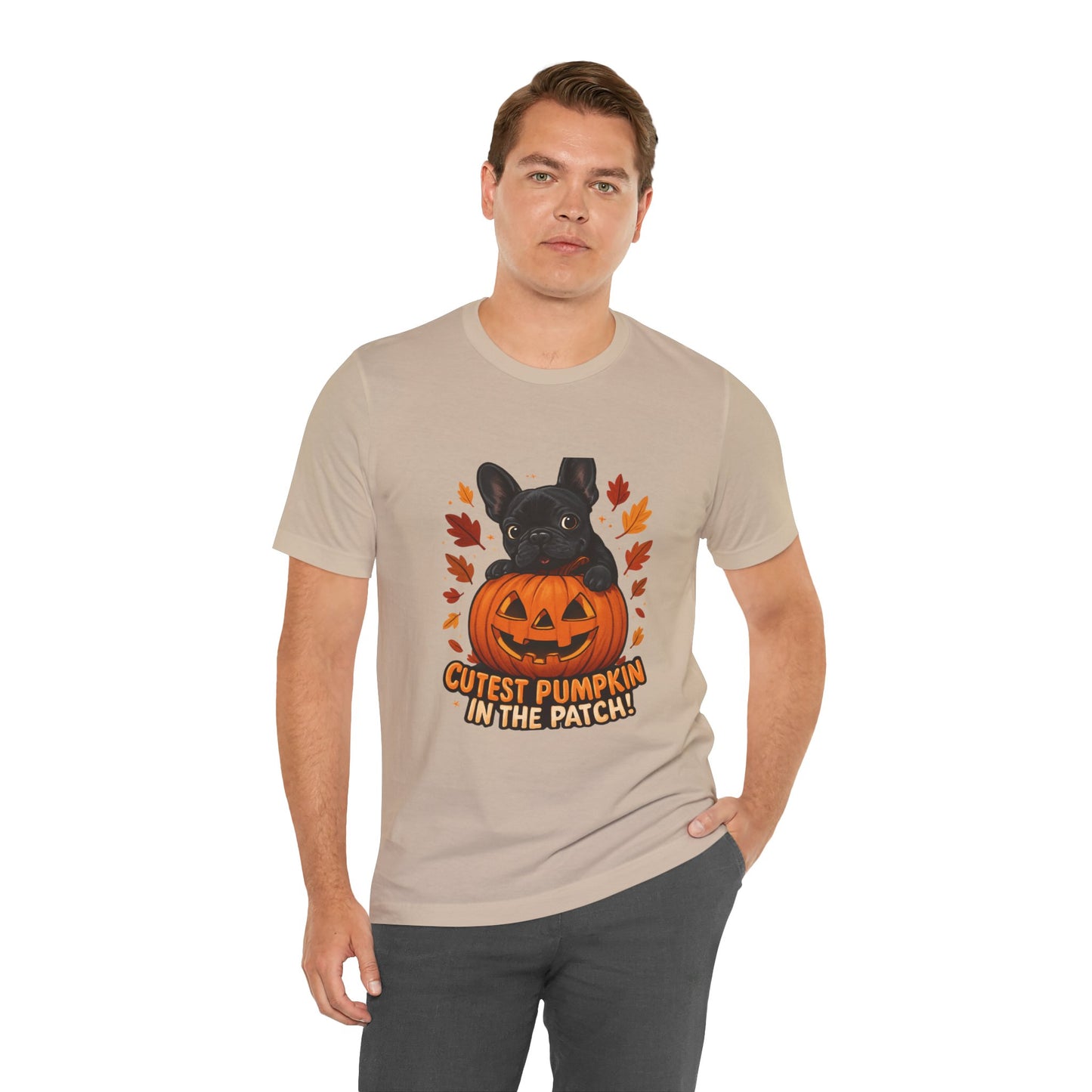 Cutest Pumpkin in the Patch Frenchie T-Shirt | Halloween Dog Lover Tee | Fall French Bulldog Shirt | Cute Pumpkin Patch Graphic Tee