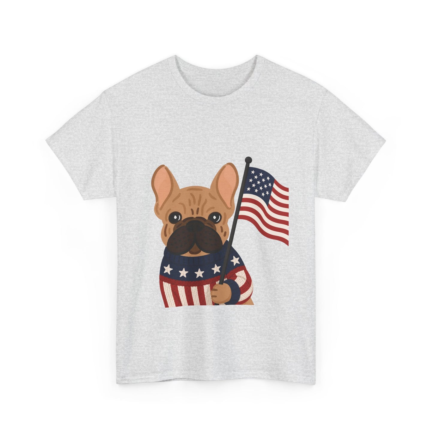 Patriotic French Bulldog Shirt, American Flag Frenchie Tee, Fourth of July Dog Lover Shirt, USA French Bulldog Gift, Patriotic Puppy Sweater Tee