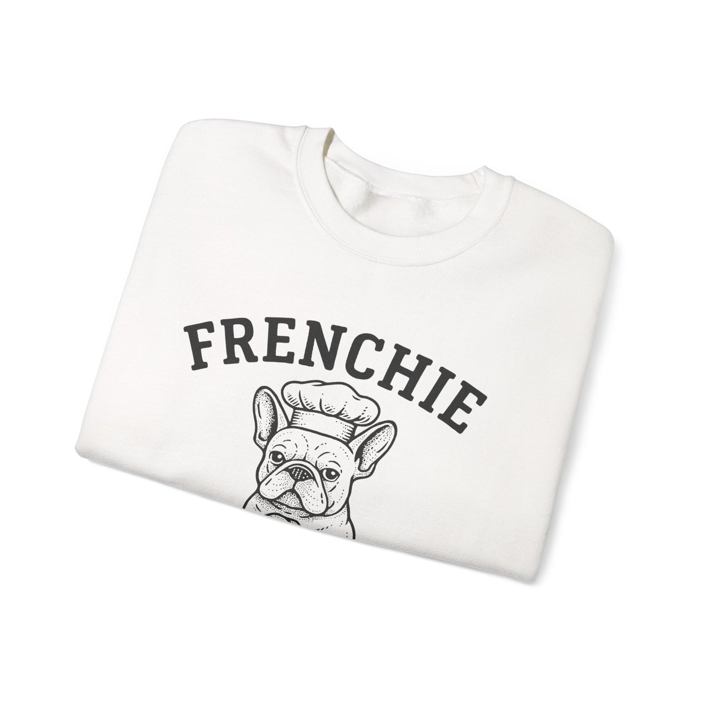 Frenchie Bakery Sweatshirt – Cozy French Bulldog Chef Crewneck, Funny Dog Lover Gift, Vintage Bakery-Inspired Frenchie Sweater