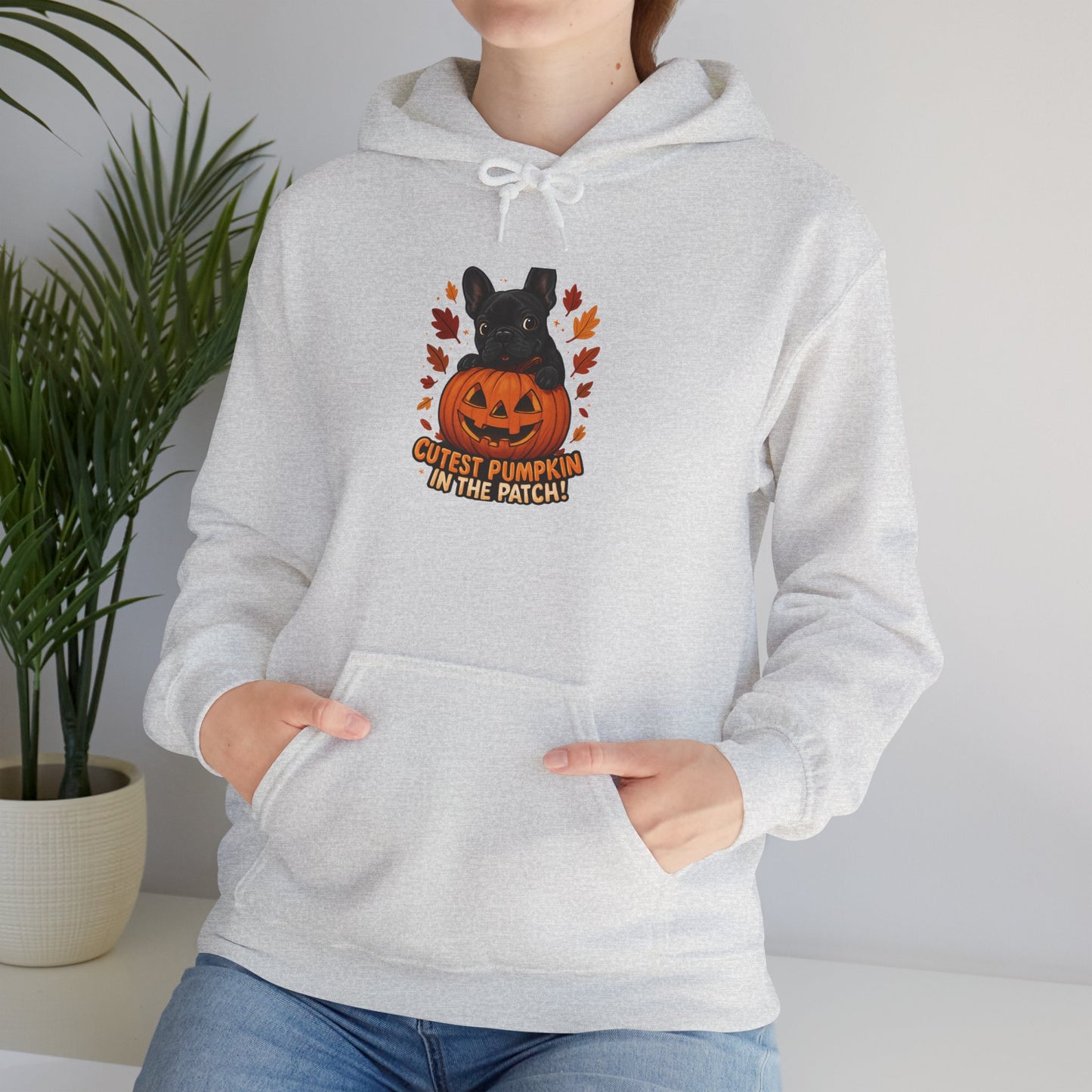 Cutest Pumpkin in the Patch Hoodie | Frenchie Fall Sweatshirt | Halloween Dog Lover Gift | Cozy French Bulldog Pumpkin Patch Hoodie