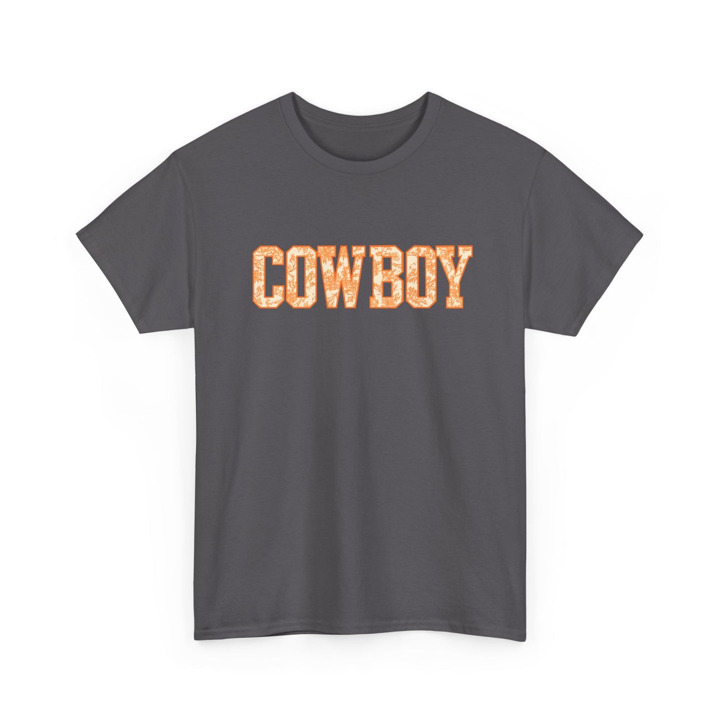 Cowboy Shirt | Western Graphic Tee | Orange Cowboy Typography Shirt | Oklahoma Football Tee | Country Style Cowboy Fan Gift