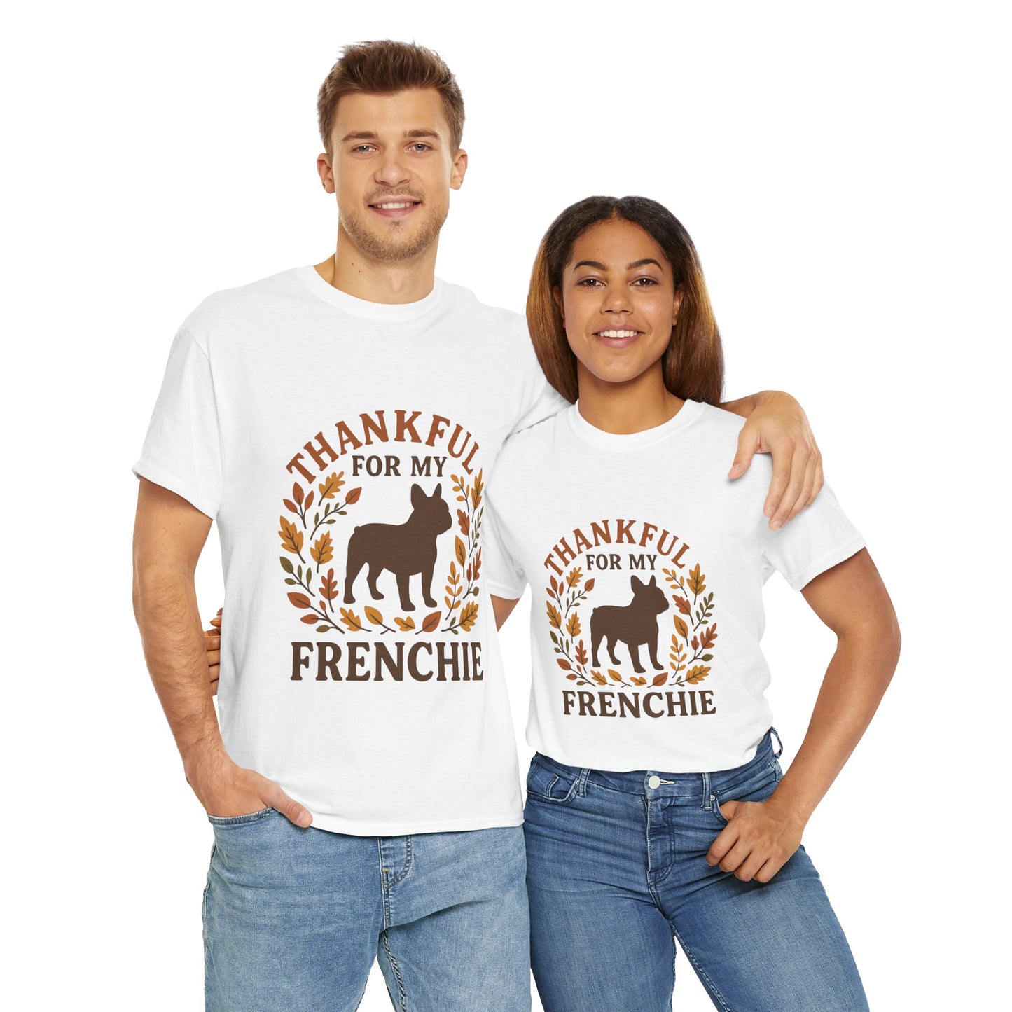 Thankful for My Frenchie Shirt – Fall French Bulldog T-Shirt, Thanksgiving Dog Lover Tee, Autumn Frenchie Gift for Pet Moms & Dads