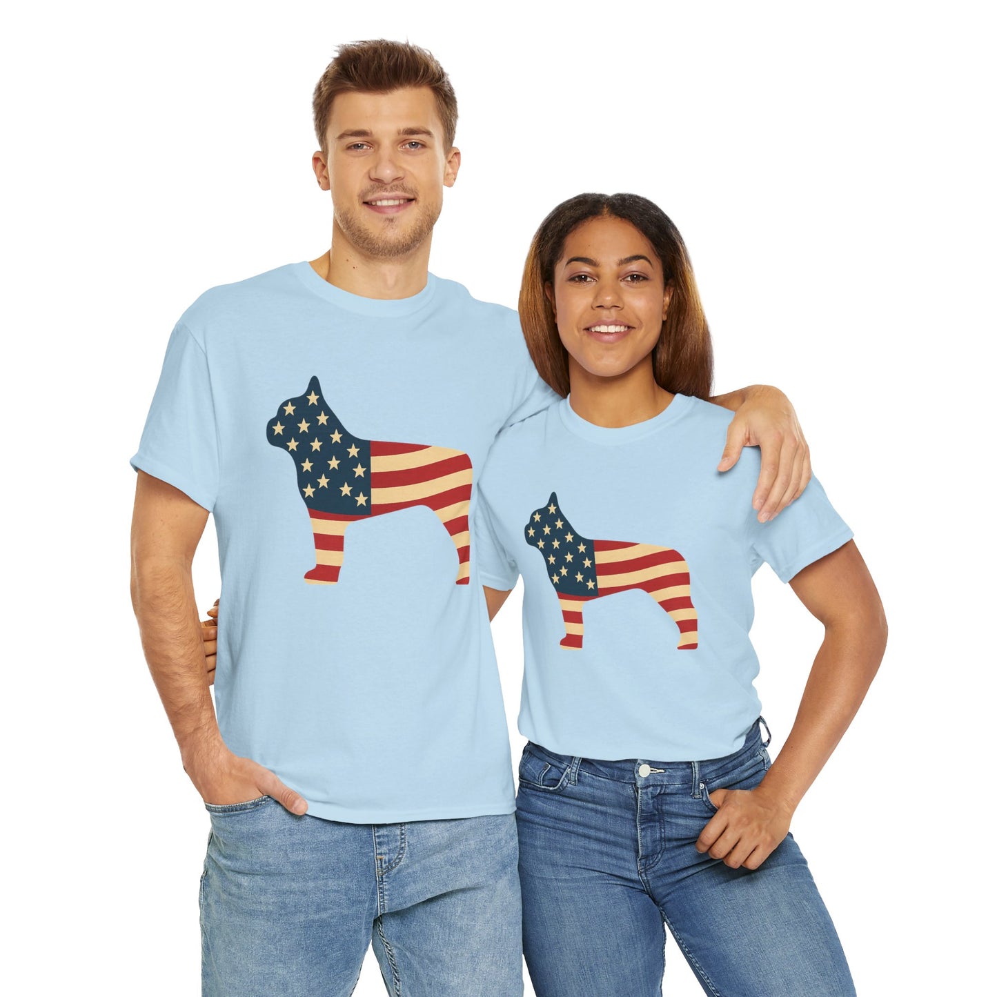 Patriotic French Bulldog T-Shirt | American Flag Frenchie Tee | USA Dog Lover Shirt | 4th of July French Bulldog Gift for Dog Moms & Dads
