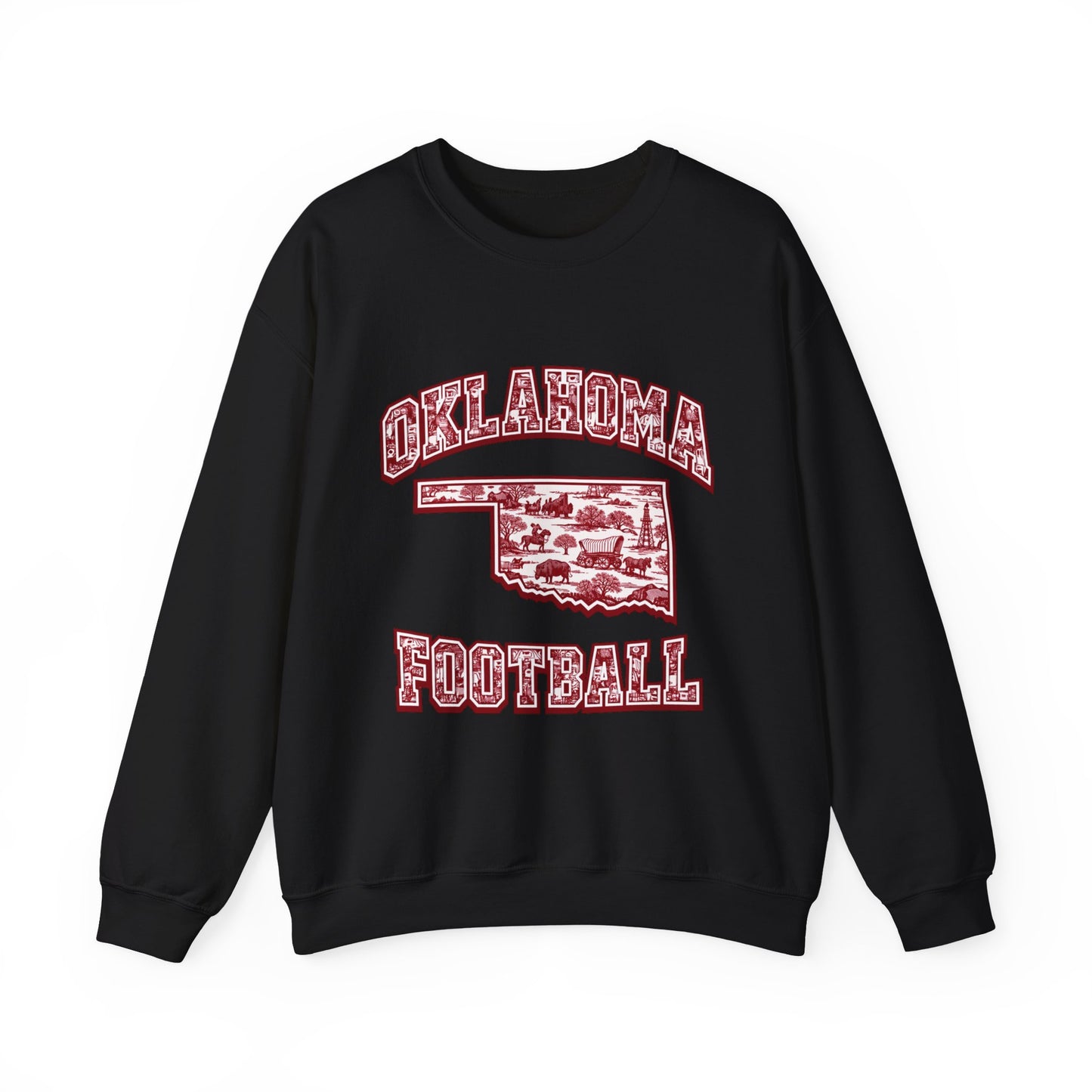 Oklahoma Football Sweatshirt, Oklahoma State Toile Crewneck, Crimson Game Day Sweatshirt, Oklahoma Fan Gift, Vintage Football Crewneck, sooner