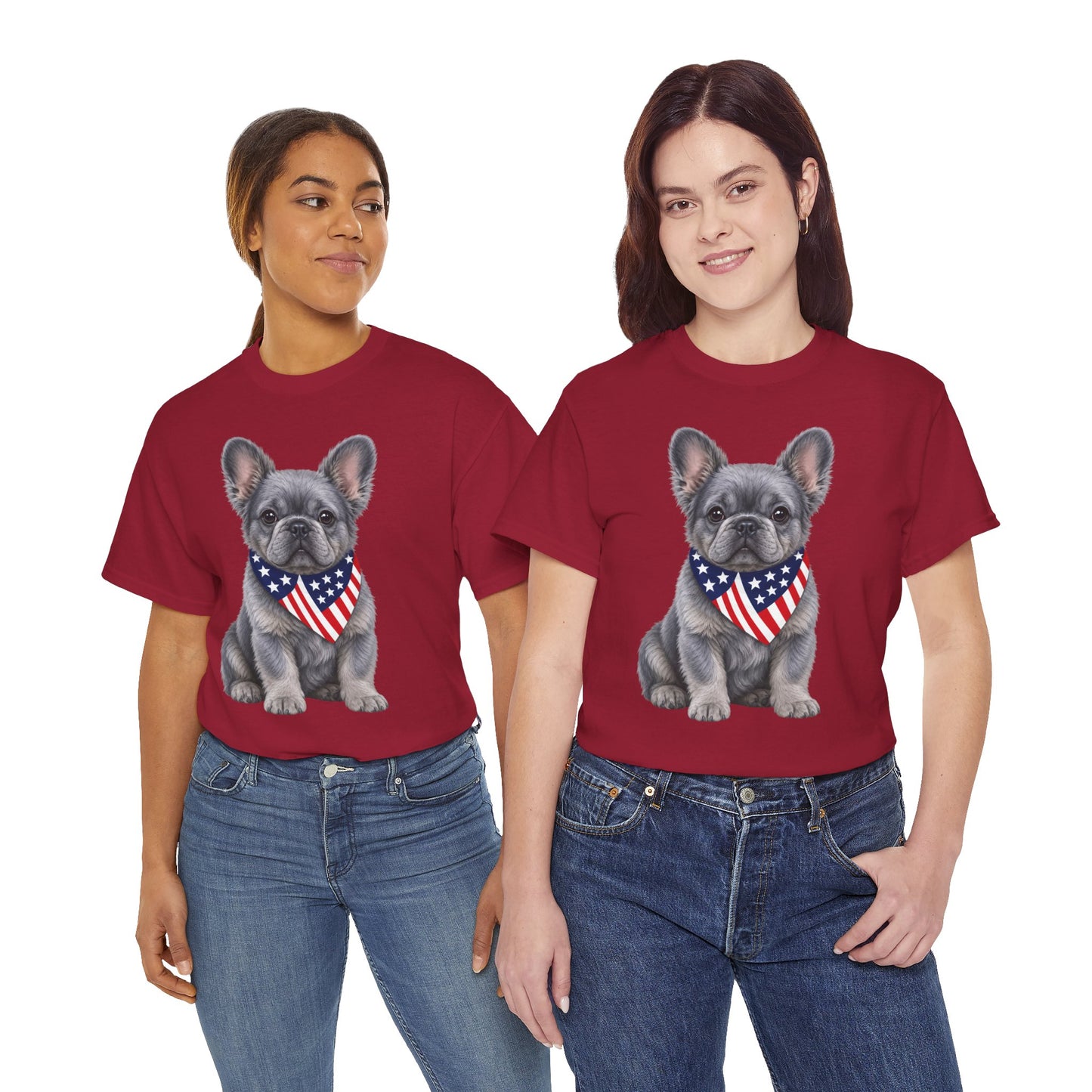 Patriotic Fluffy French Bulldog Shirt, Fluffy Frenchie American Flag Tee, Fourth of July Dog Lover Shirt, USA Fluffy Frenchie Gift