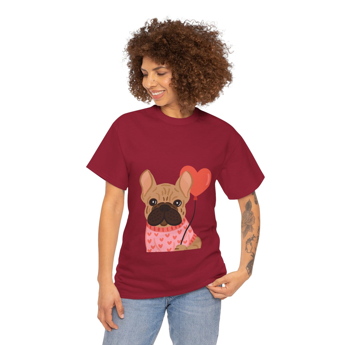 Valentine French Bulldog Shirt, Cute Frenchie Heart Balloon Tee, French Bulldog Valentine Gift, Dog Mom Valentine’s Shirt, Frenchie Love Tee