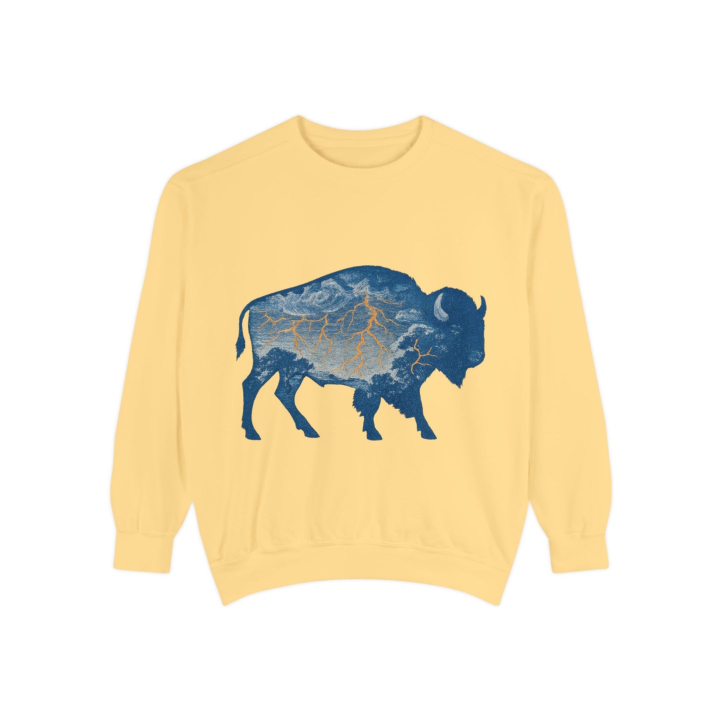 OKC Inspired Buffalo Pullover | Oklahoma Bison Lightning Sweatshirt | Retro Oklahoma Basketball Fan Sweater | Unisex