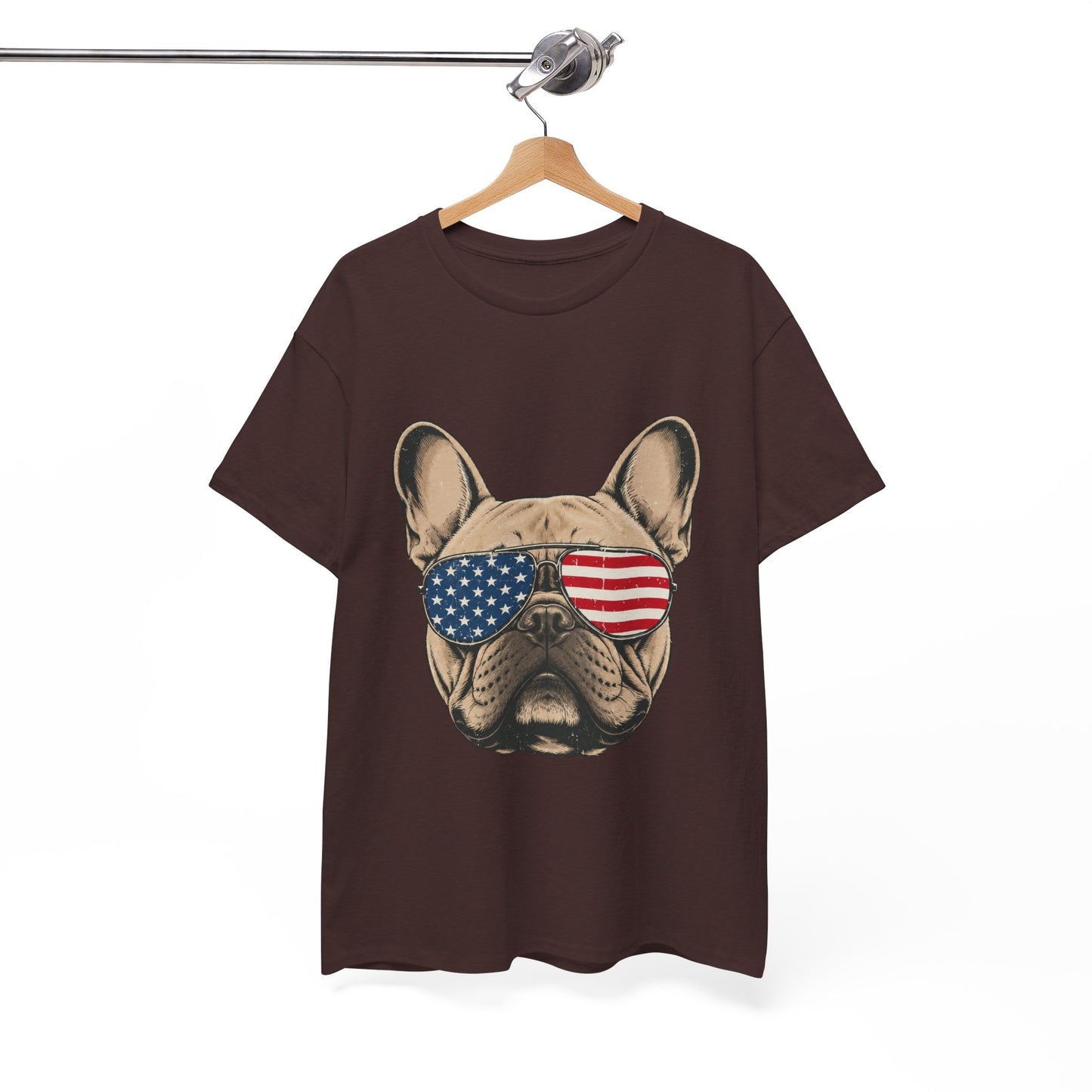 Patriotic French Bulldog Shirt, American Flag Sunglasses Frenchie Tee, Fourth of July Dog Lover Shirt, USA French Bulldog Gift
