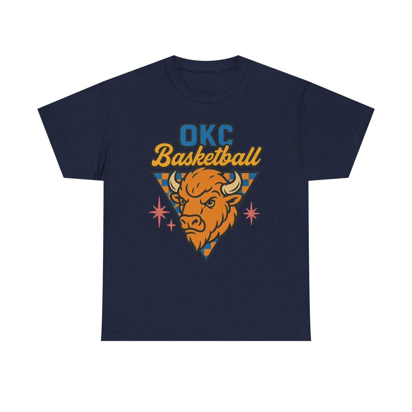 OKC Basketball Bison T-Shirt | Oklahoma City Retro Basketball Tee | Thunder Style Shirt | OKC Fan Gift | Vintage Sports Graphic