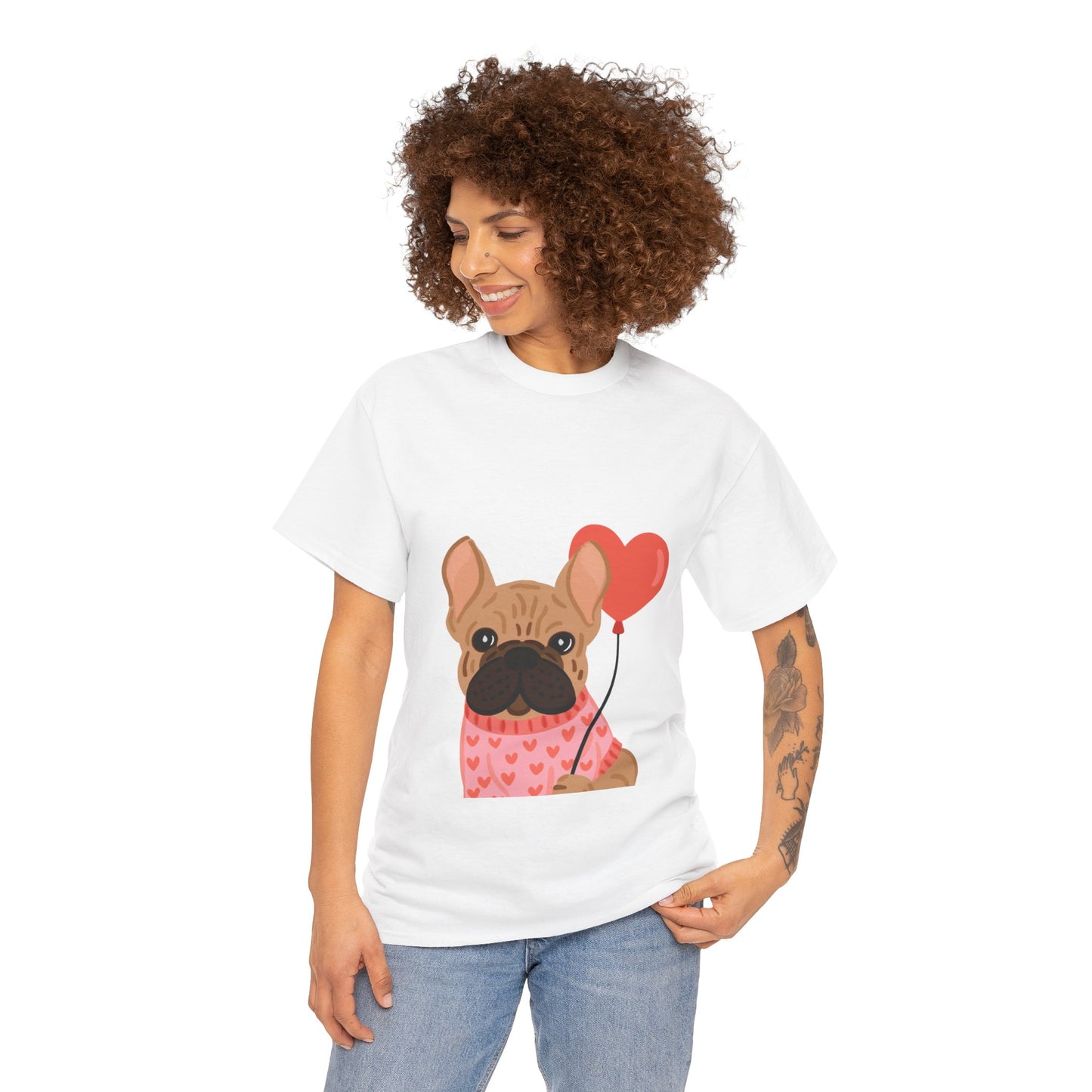 Valentine French Bulldog Shirt, Cute Frenchie Heart Balloon Tee, French Bulldog Valentine Gift, Dog Mom Valentine’s Shirt, Frenchie Love Tee