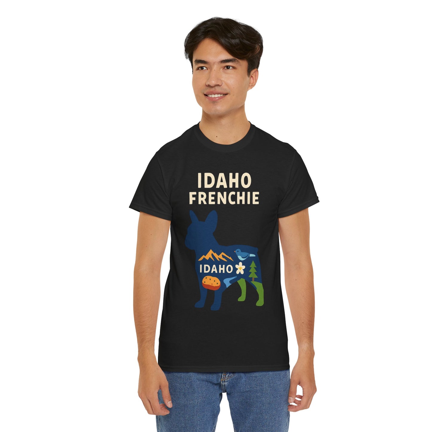 Idaho Frenchie T-Shirt | Idaho Dog Lover Tee | French Bulldog State Shirt | Idaho Gift for Frenchie Owners | Cute Frenchie Graphic Tee