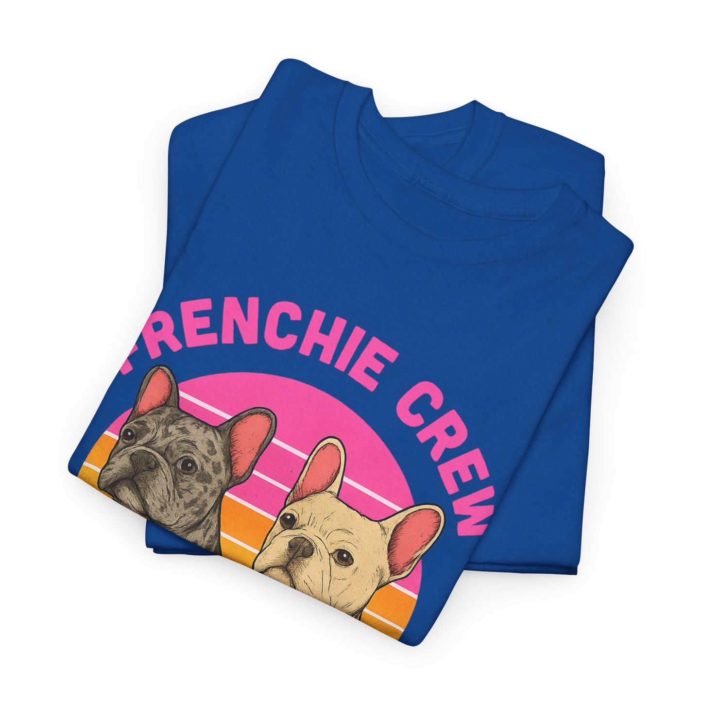 Frenchie Crew T-Shirt | Retro French Bulldog Tee | Merle & Cream Frenchie Dog Lover Shirt | Cute Gift for Frenchie Moms & Dads