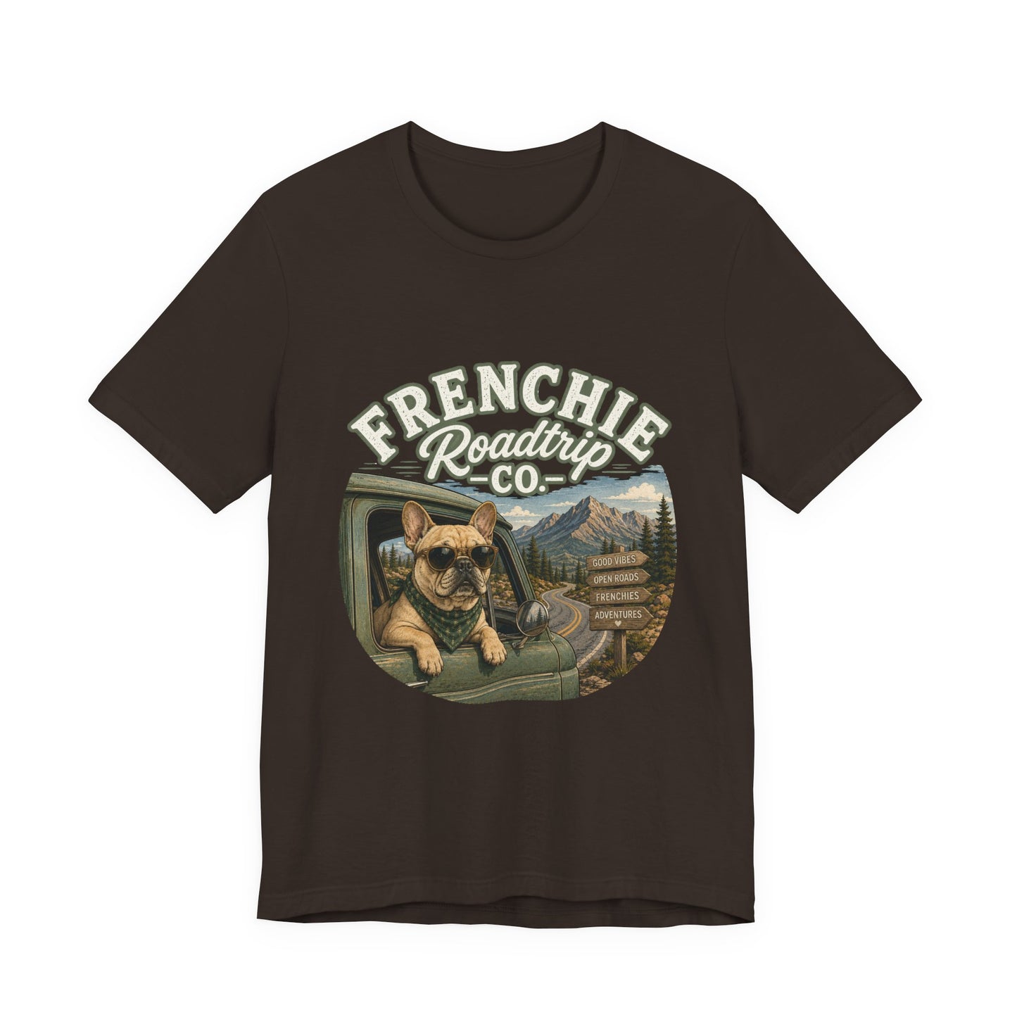 Frenchie Roadtrip Co Shirt, French Bulldog Road Trip Tee, Adventure Frenchie Shirt, Camping Dog Shirt, Travel Lover Gift, Vintage French Bulldog Tee, Outdoor Dog Apparel