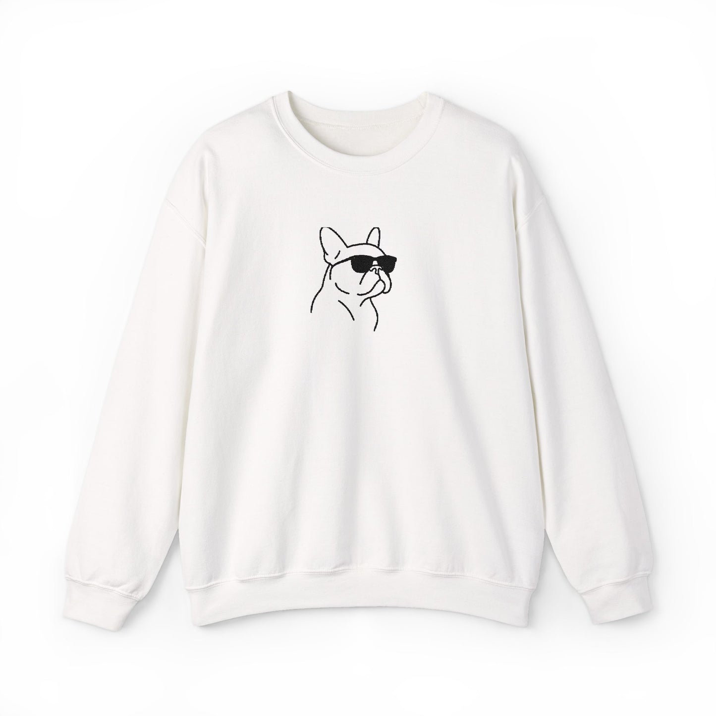 Frenchie in Shades Sweatshirt | Hot Pink French Bulldog Crewneck | Minimal Line Art Dog Lover Gift | Cute Cozy Frenchie Pullover