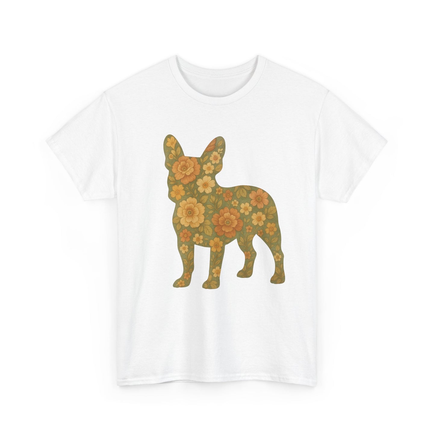 Floral Frenchie T-Shirt | Retro Flower French Bulldog Tee | Boho Dog Mom Shirt | Cute Pet Lover Gift | Vintage Botanical Dog Graphic Tee