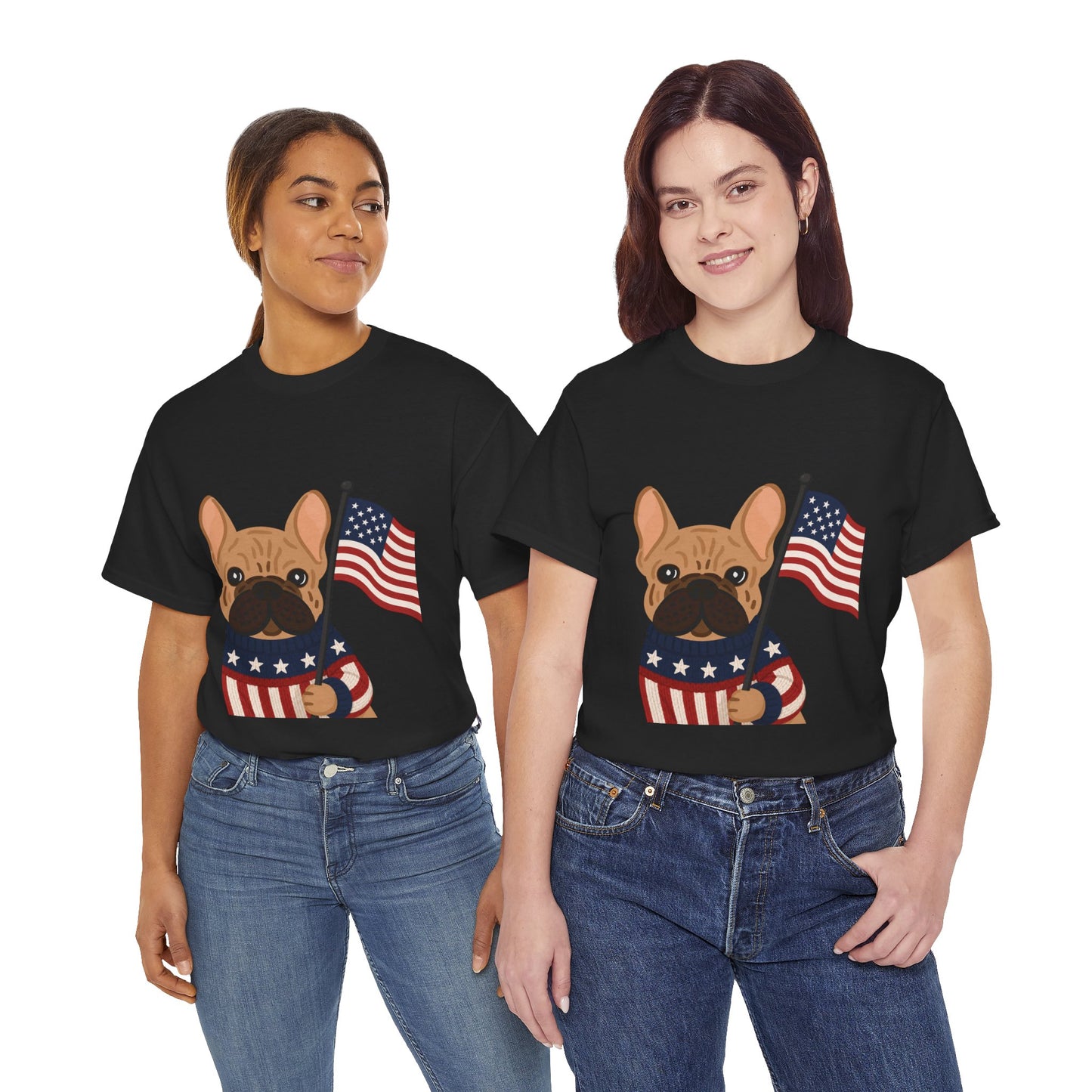 Patriotic French Bulldog Shirt, American Flag Frenchie Tee, Fourth of July Dog Lover Shirt, USA French Bulldog Gift, Patriotic Puppy Sweater Tee