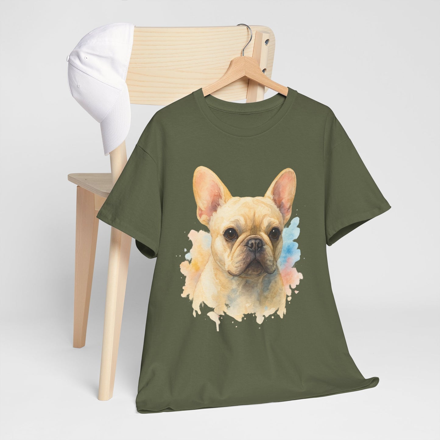 Watercolor French Bulldog T-Shirt | Artistic Frenchie Graphic Tee | Cute Dog Lover Shirt | Unique Gift for Him or Her