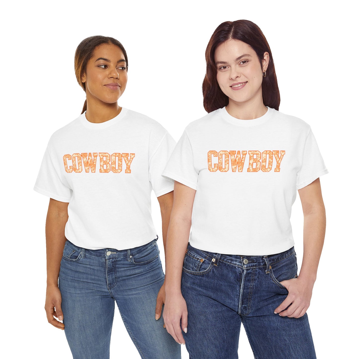Cowboy Shirt | Western Graphic Tee | Orange Cowboy Typography Shirt | Oklahoma Football Tee | Country Style Cowboy Fan Gift
