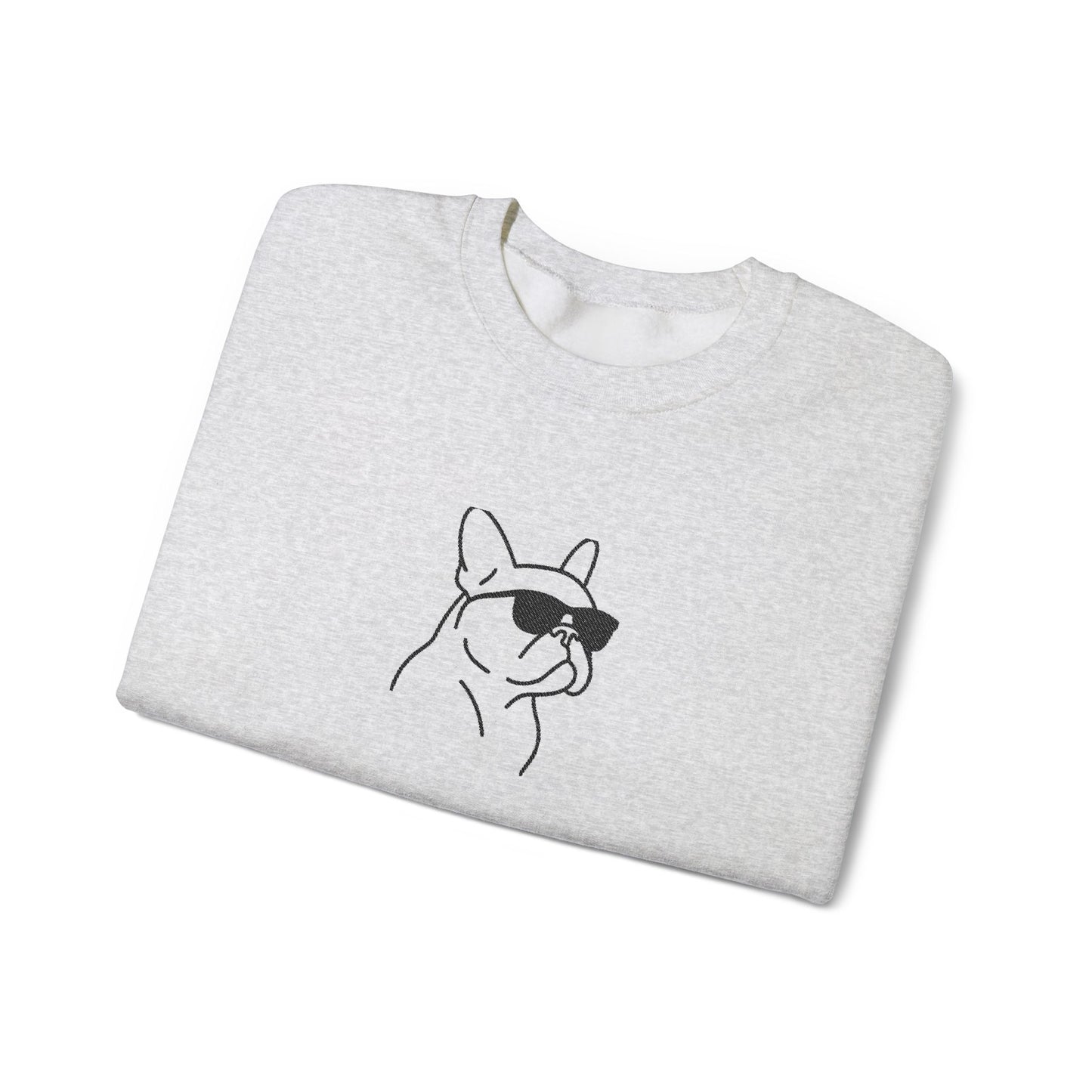 Frenchie in Shades Sweatshirt | Hot Pink French Bulldog Crewneck | Minimal Line Art Dog Lover Gift | Cute Cozy Frenchie Pullover