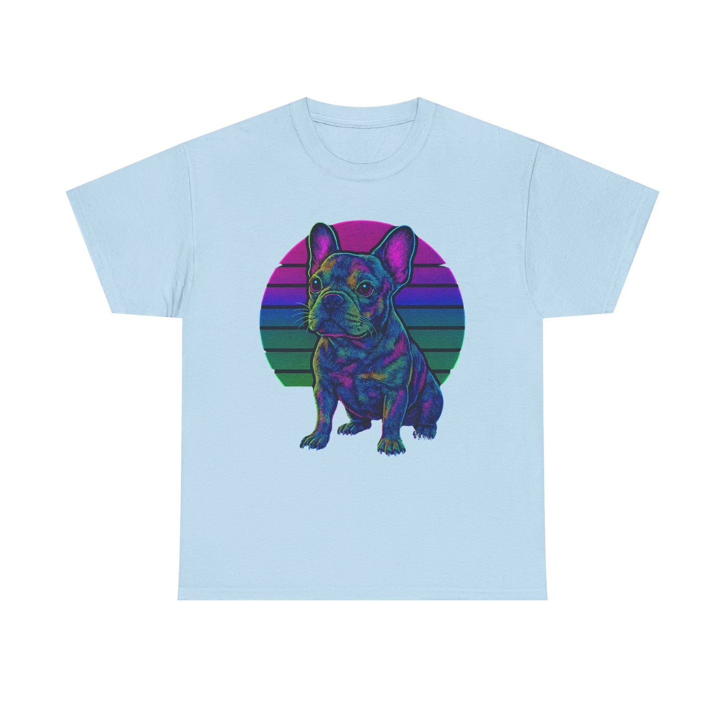 Neon French Bulldog T-Shirt | Retro 80s Frenchie Tee | Colorful Dog Lover Shirt | Electric Frenchie Gift for Men & Women