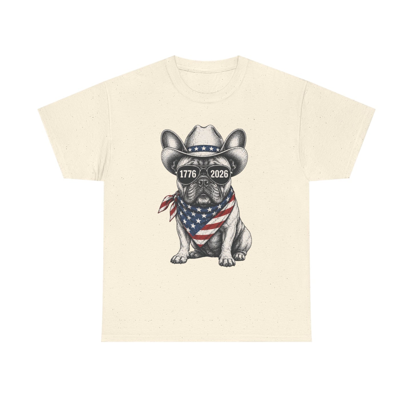 Patriotic French Bulldog Shirt, 250th Anniversary America Tee, 1776 2026 Frenchie Cowboy Shirt, 4th of July Dog Lover Gift